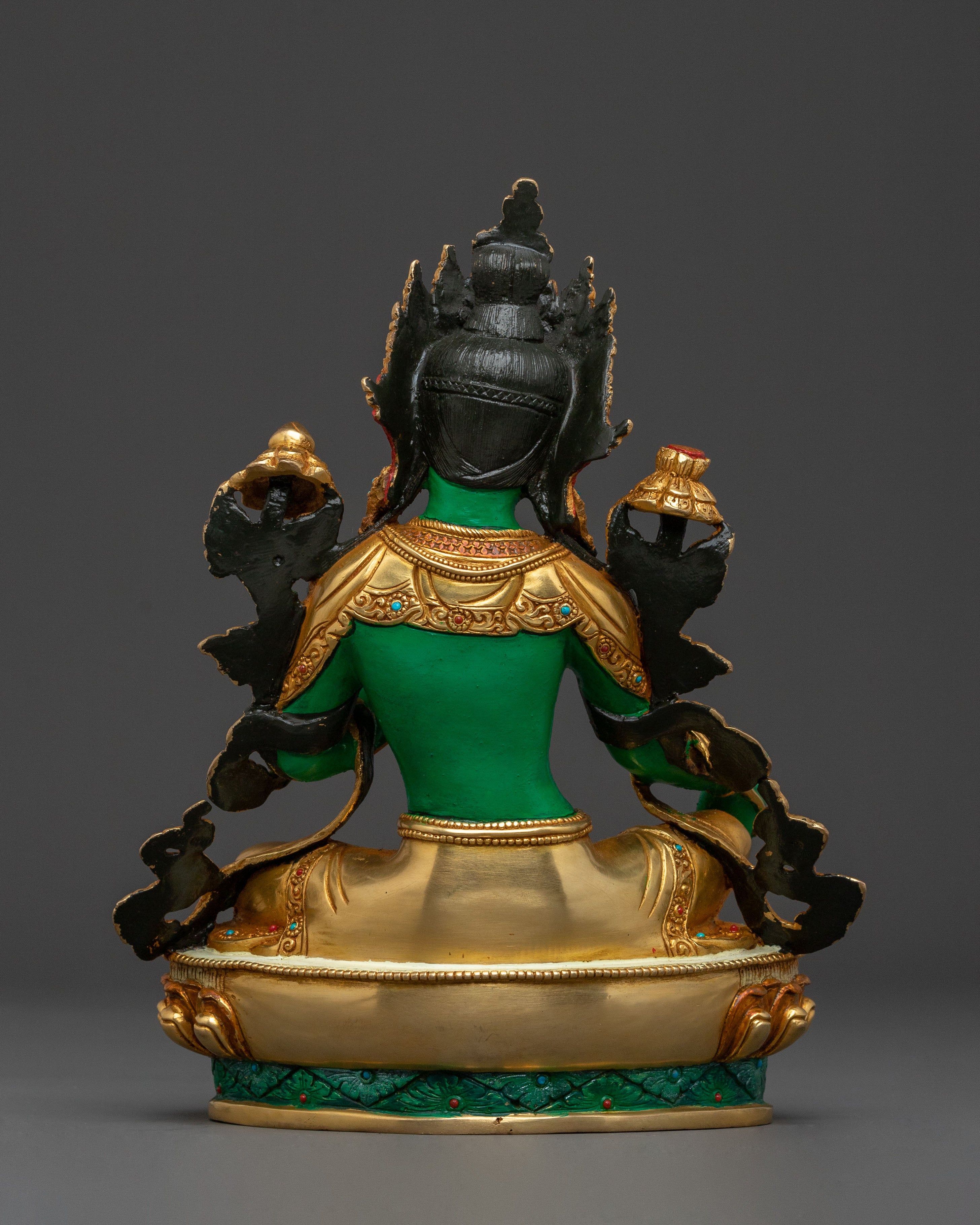 Green Tara Traditional Statue of Protection - Handcrafted Serenity