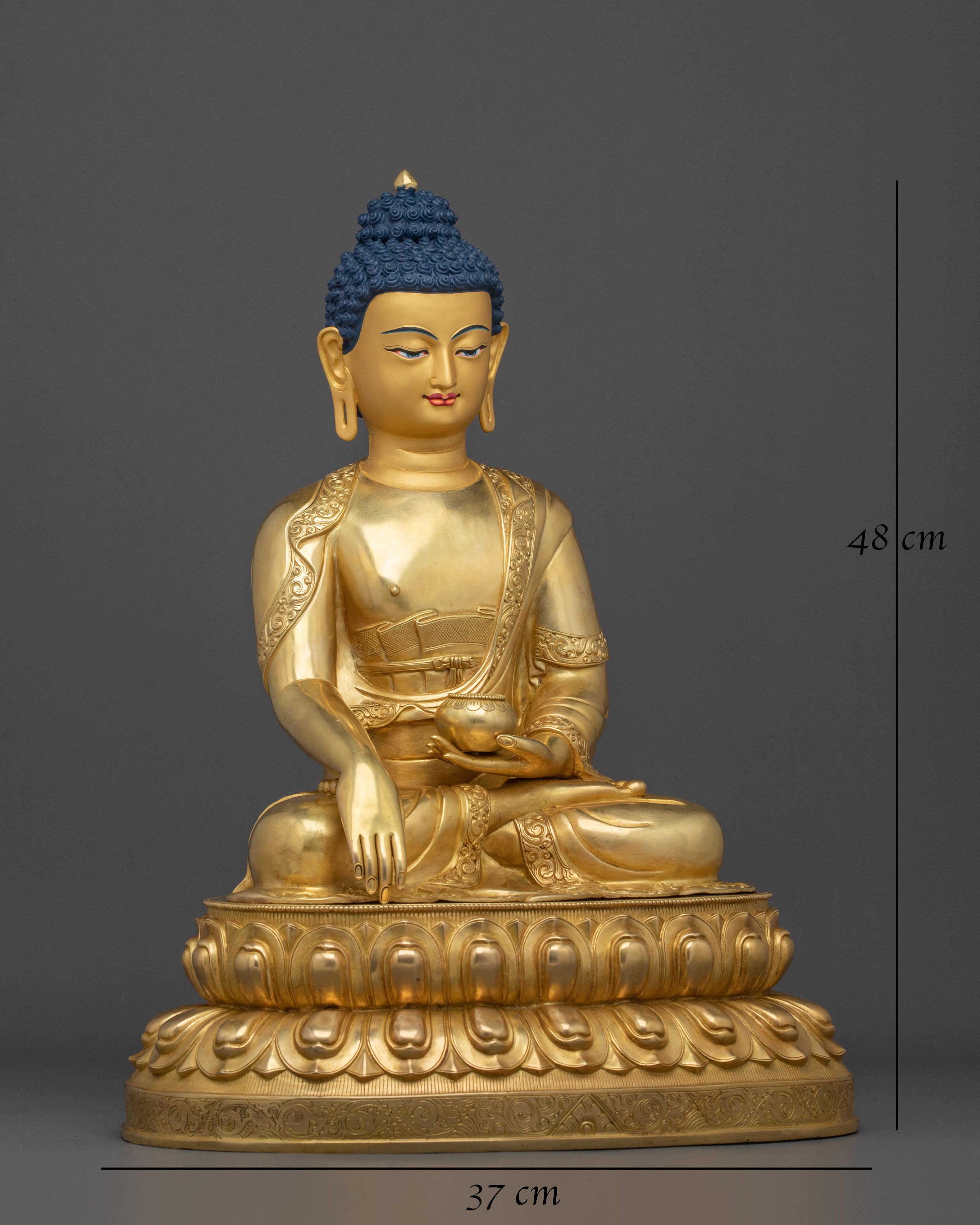 Hand Carved Shakyamuni Buddha Golden Sculpture