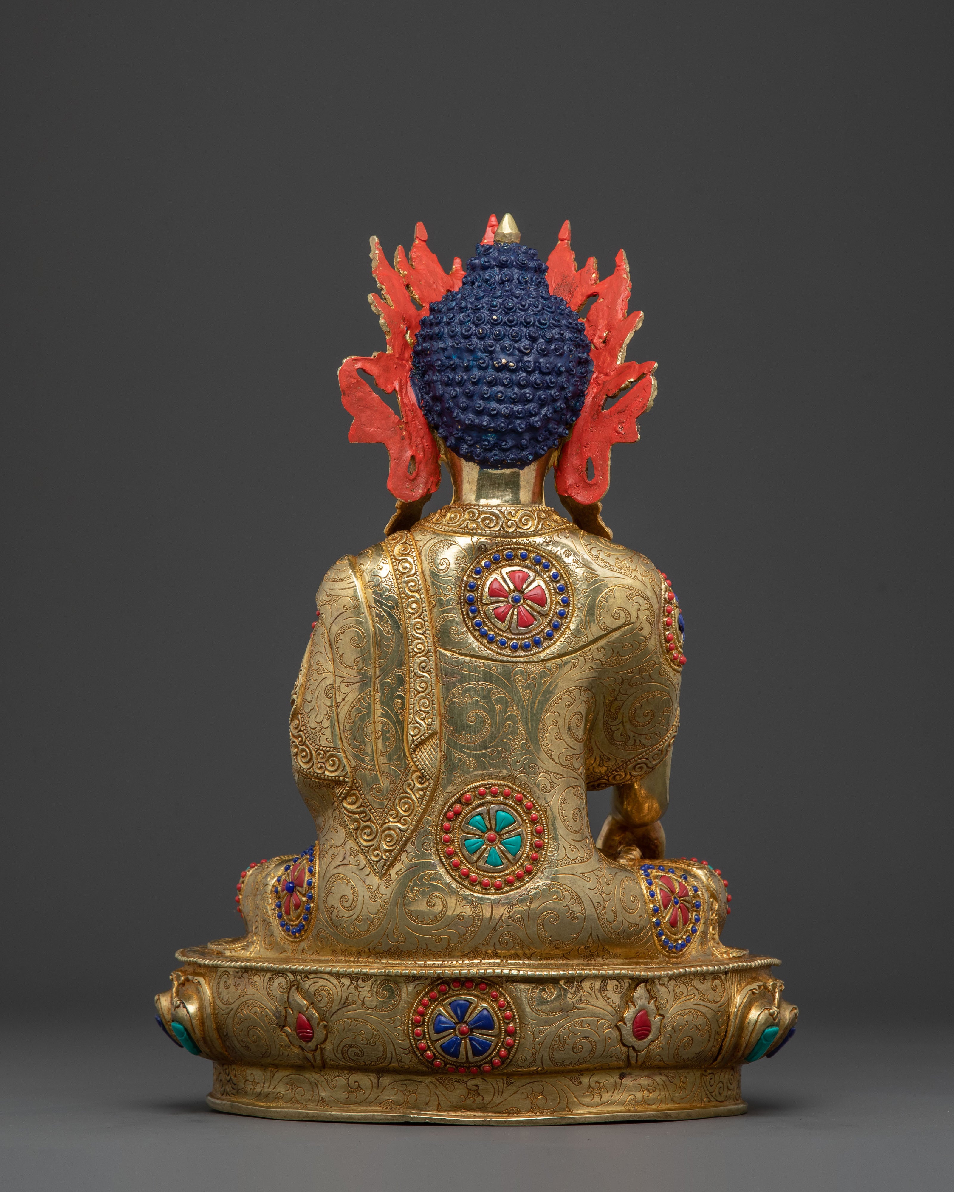 Crown Shakyamuni Buddha Spiritual Statue | 24K Gold Gilded