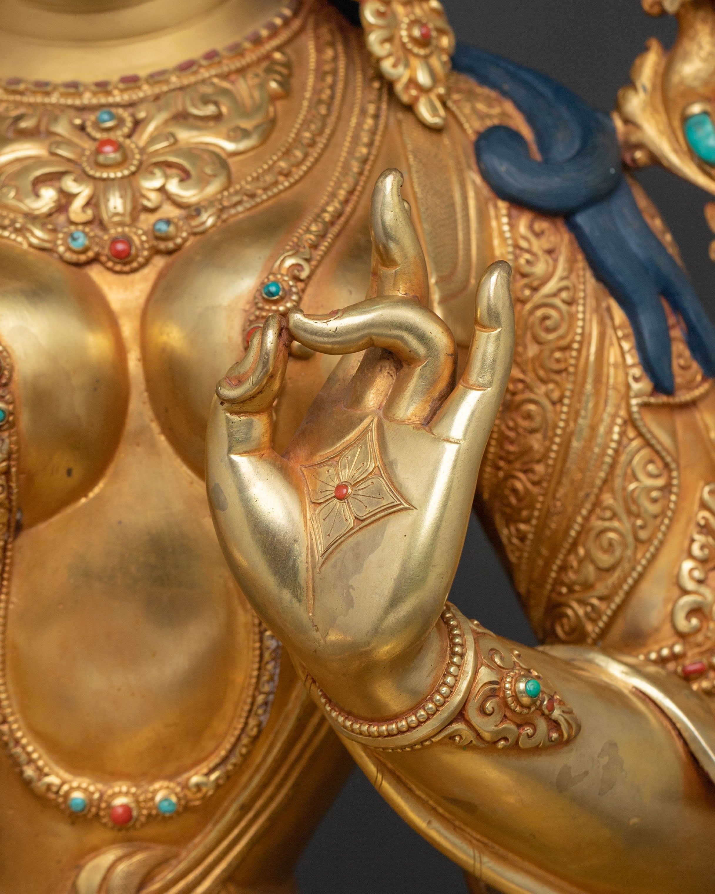 Handcrafted Green Tara Sacred Sculpture | Goddess of Compassion