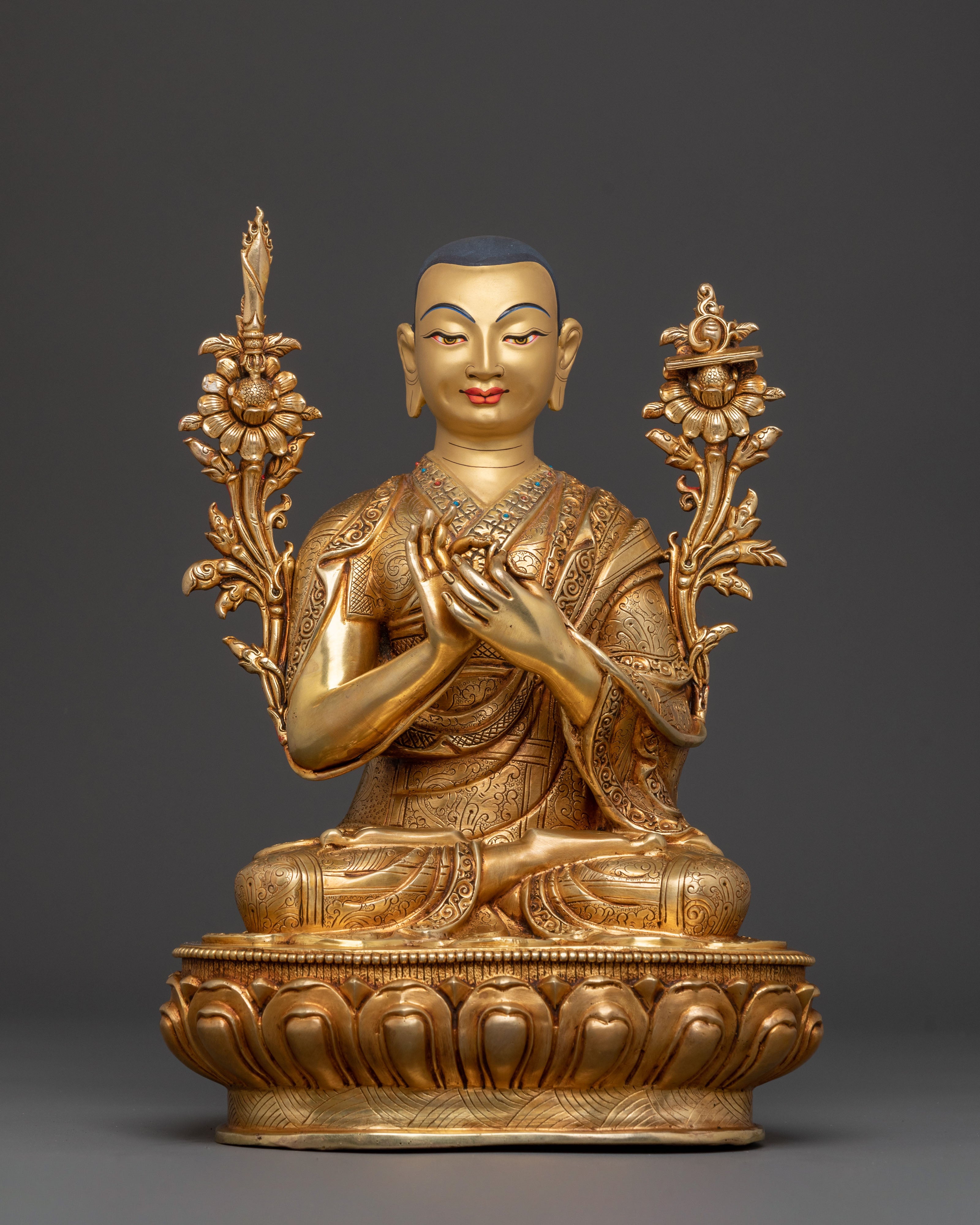 Tsongkhapa Sacred Statue with Disciples | Spiritual Icons