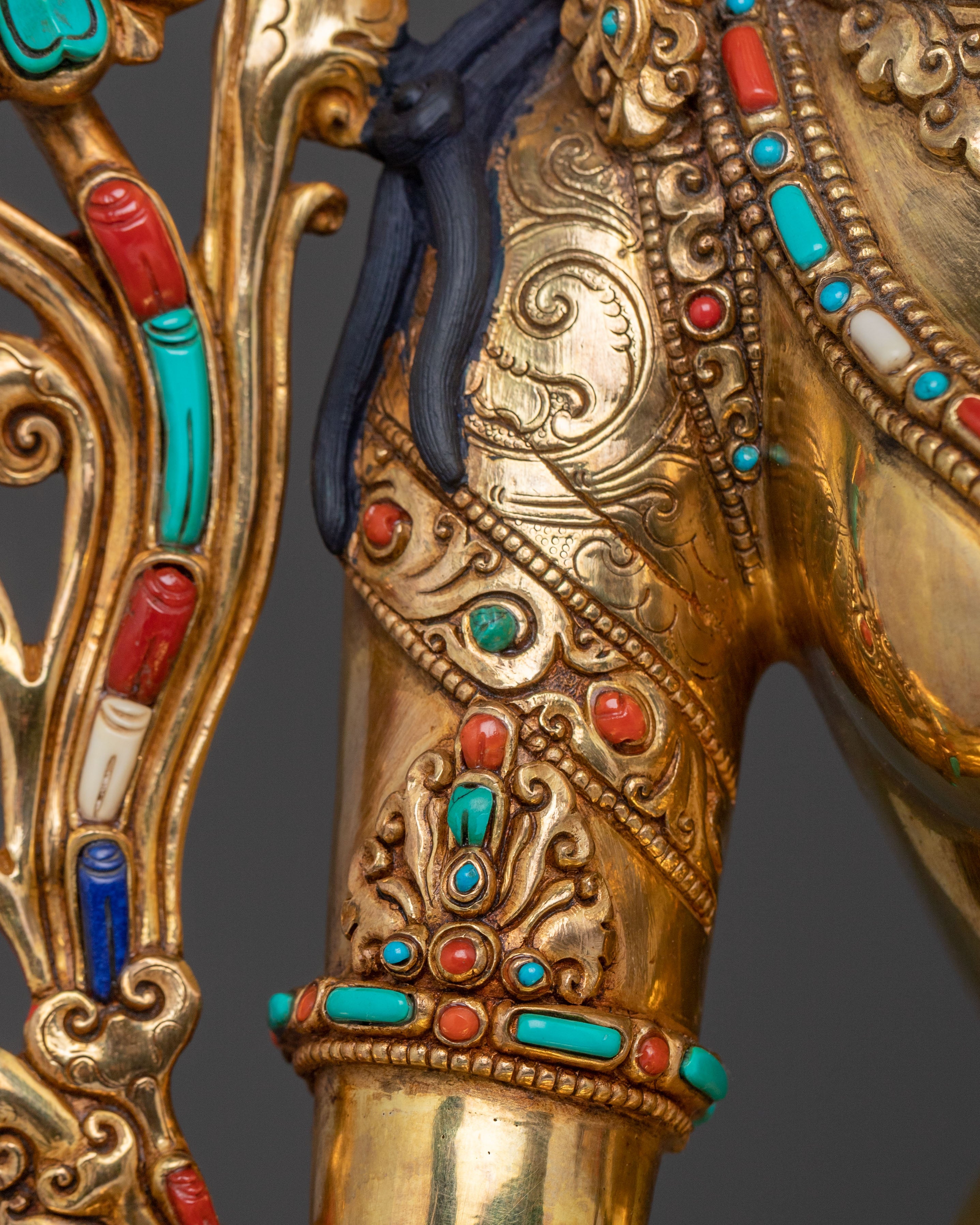 White Tara Blessing Statue | 24K Gold Gilded Figure