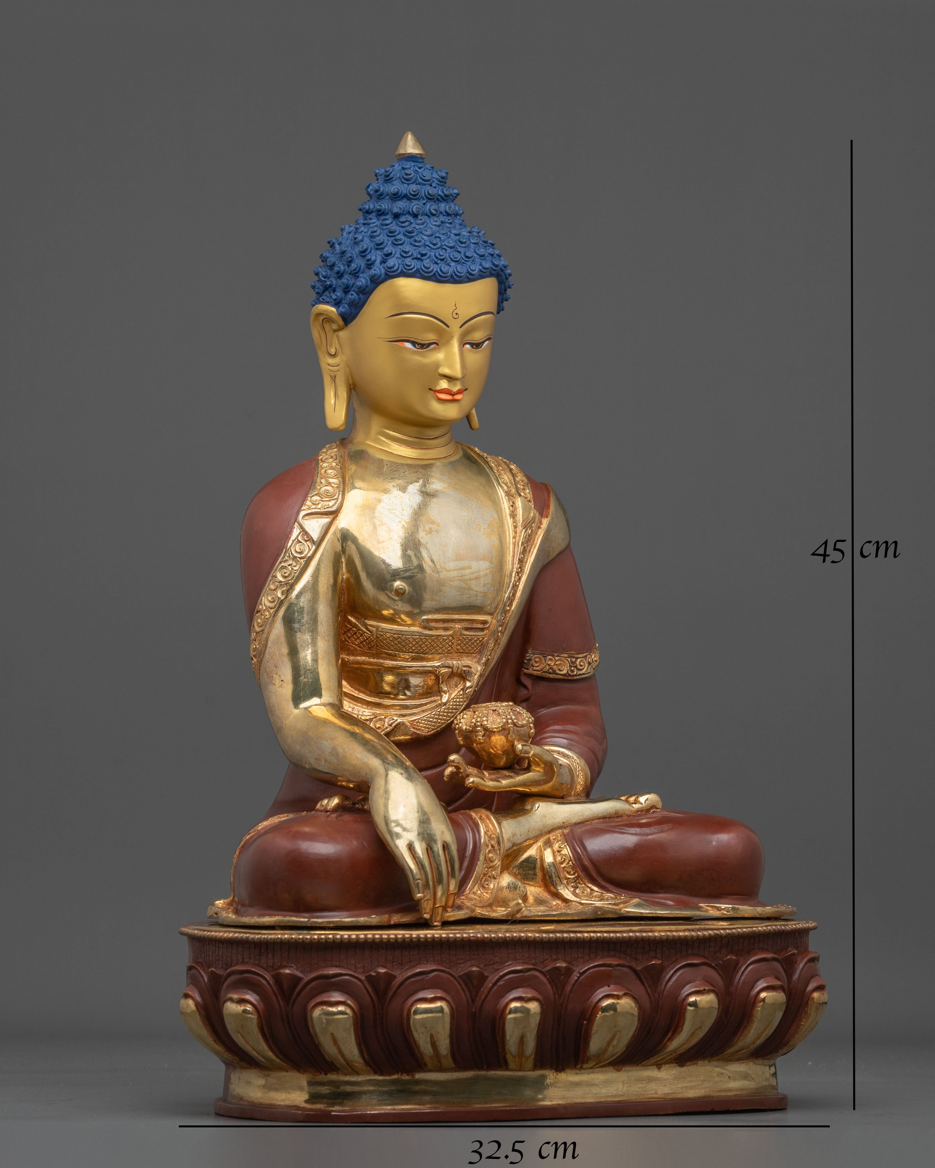 Shakyamuni Buddha Copper Sculpture | Altar Decor