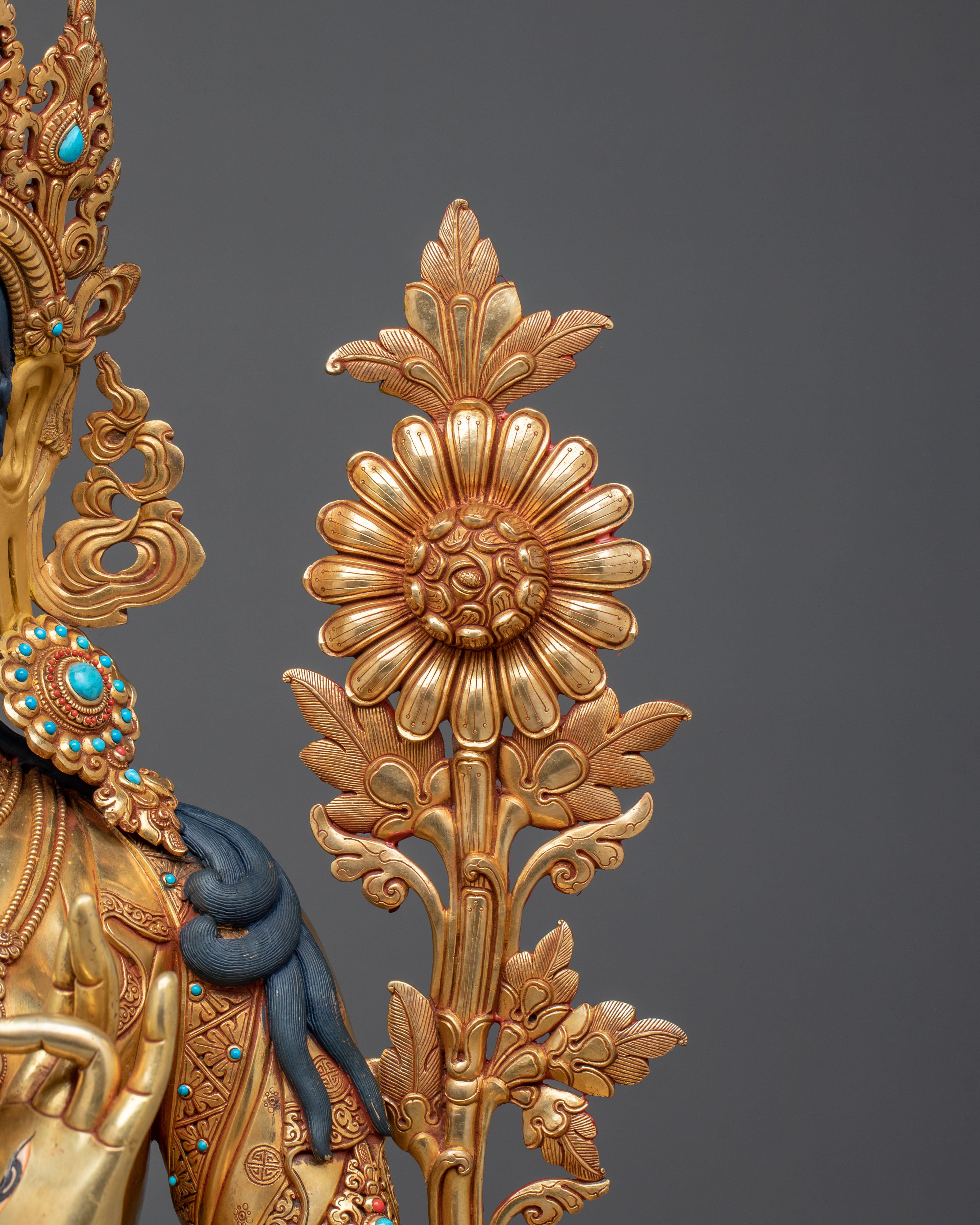 Goddess White Tara Statue | 104-cm 24K Gold Gilded Figurine