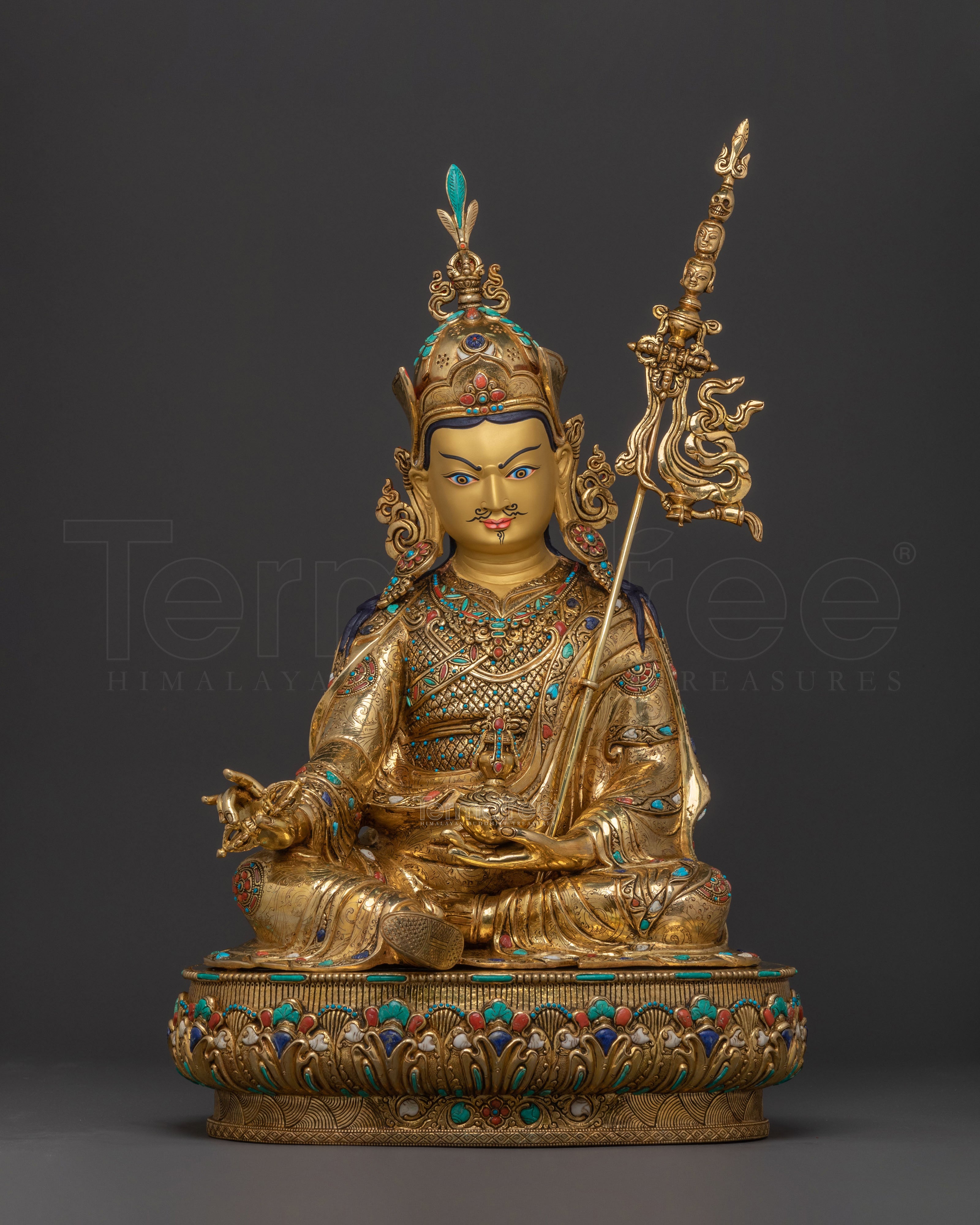 Sacred Enlightened Padmasambhava Guru Statue for Spiritual Altars