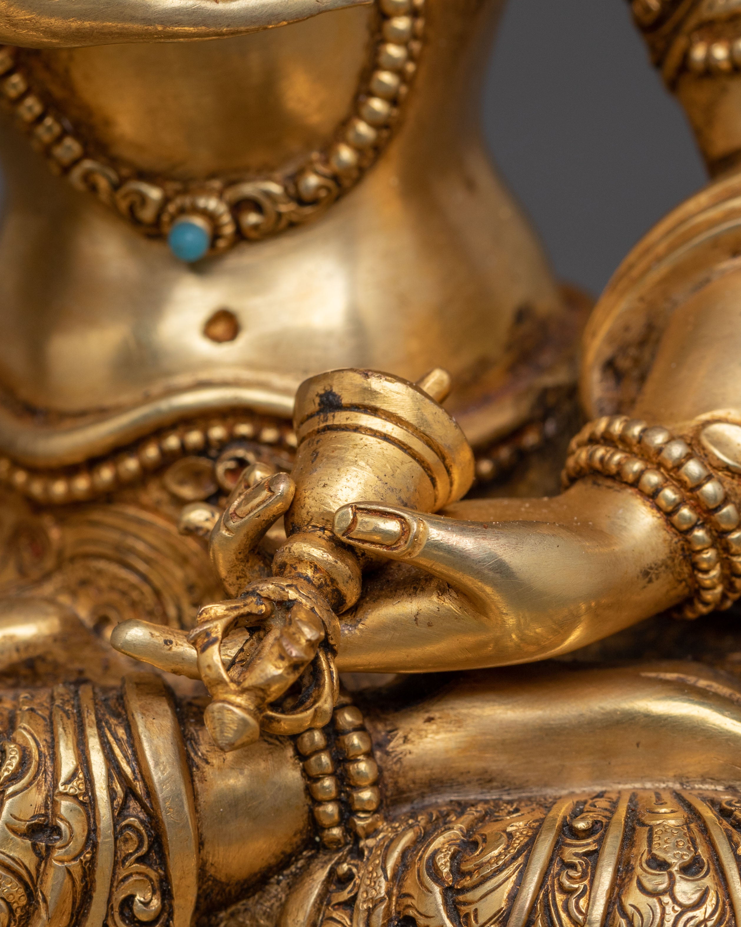24K Gold Gilded Six Bodhisattva Spiritual Statue Set