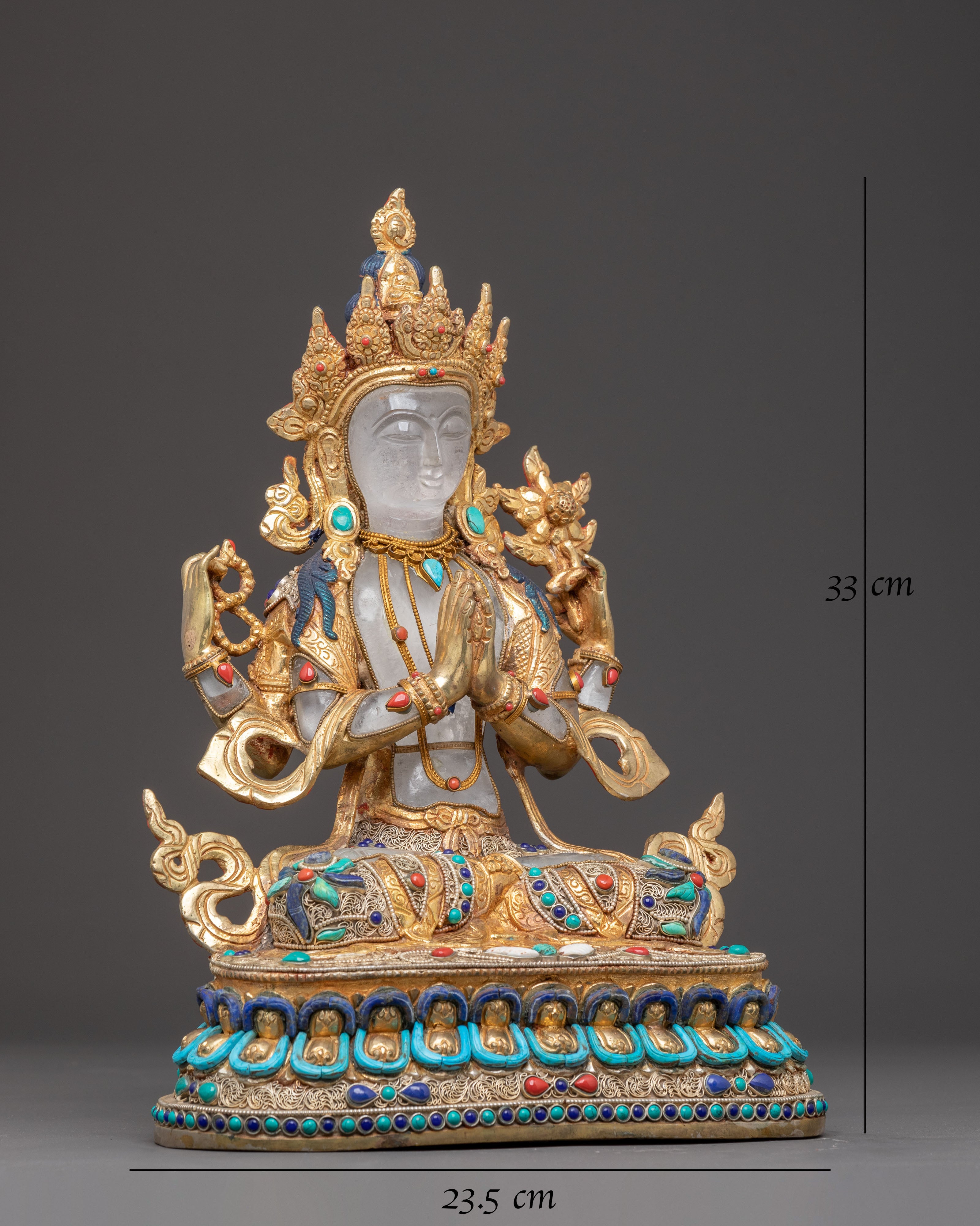 Handmade Chenrezig Statue, Lord of Mercy | Tibetan Buddhist Icon