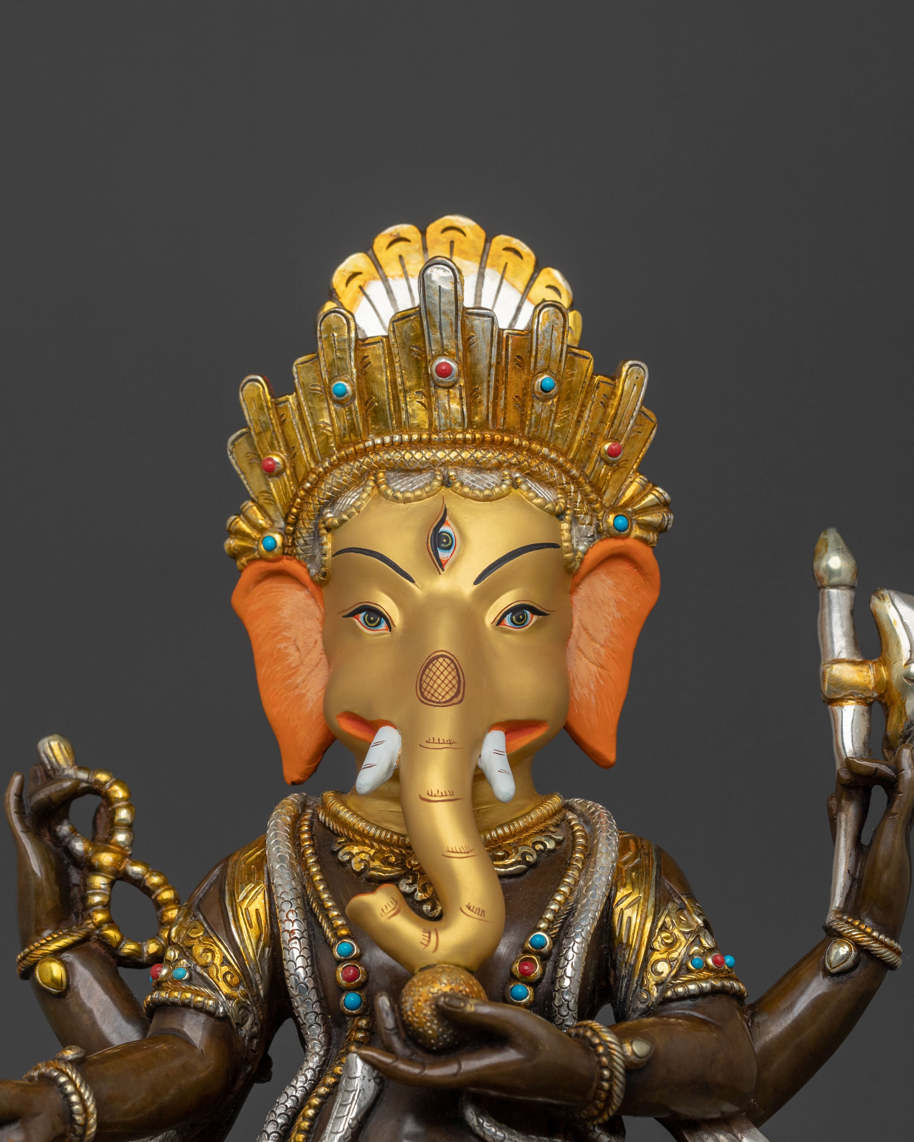 24K Gold Gilded  Ganesh Statue | Remover of Obstacles