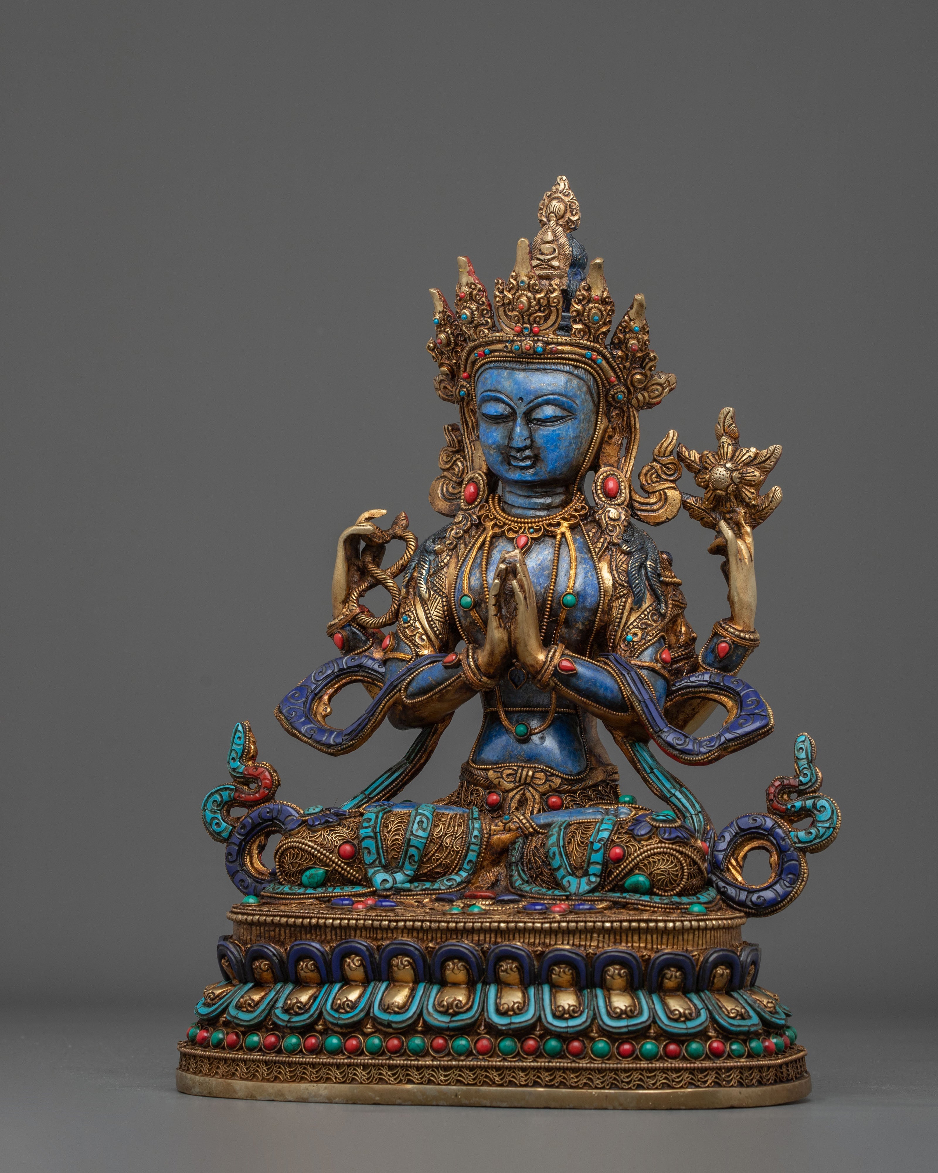 Four-Armed Chenrezig Sculpture | Divine Serenity