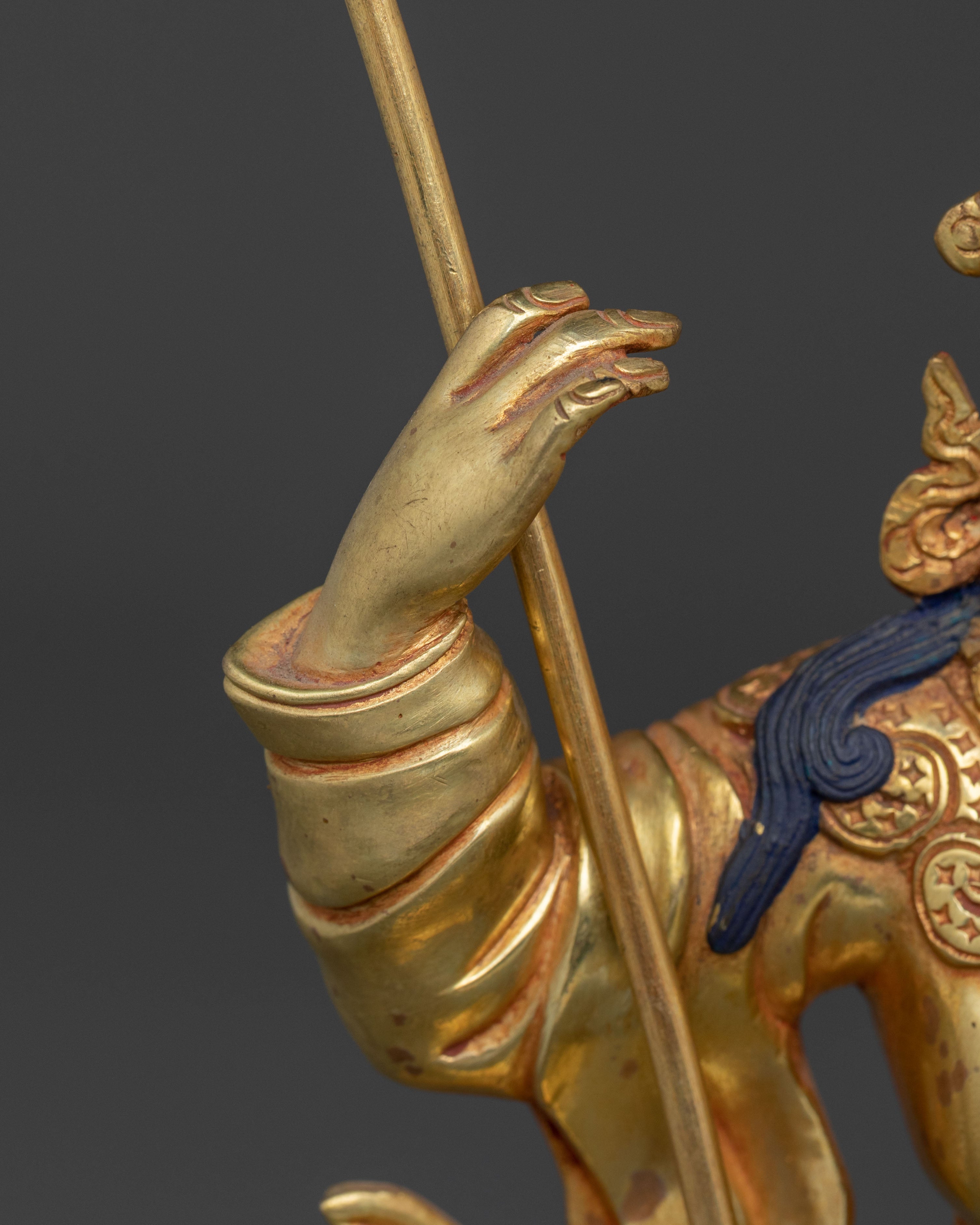 Dancing Guru Rinpoche: 24K Gold Gilded Figurine