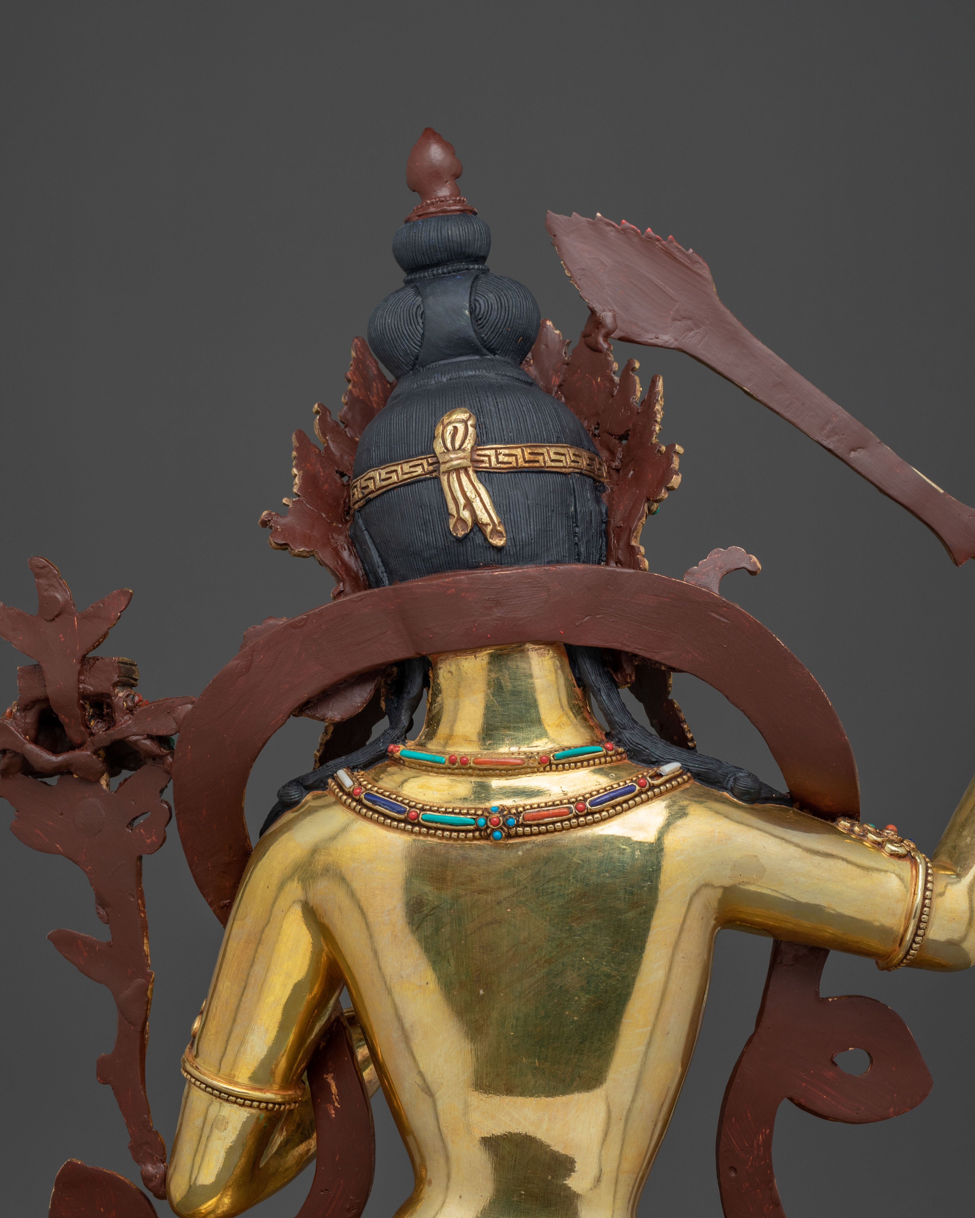 Wisdom Deity Manjushri Sacred Statue | Tibetan Buddhist Altar Figure