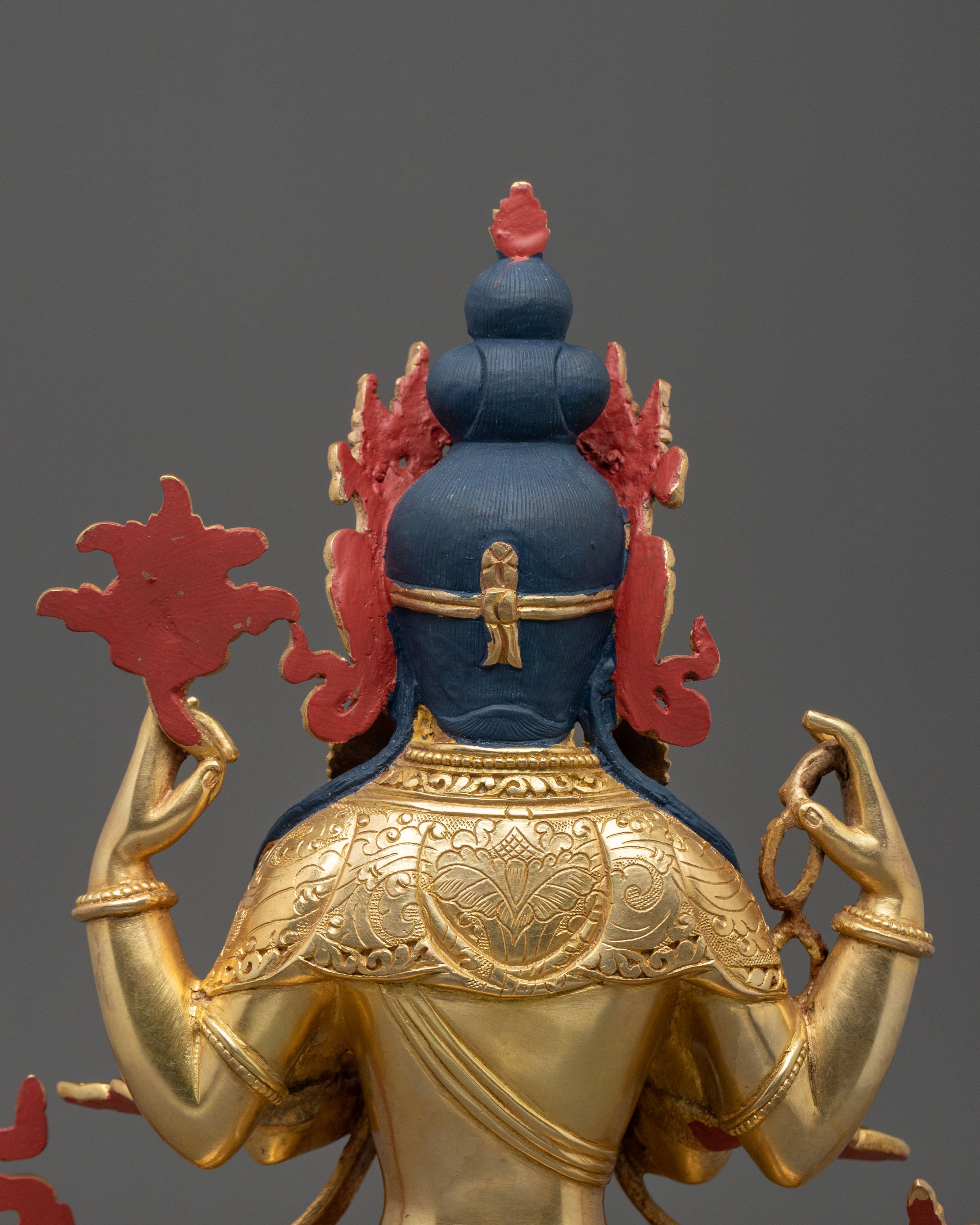 Four-Armed Chenrezig Copper Figurine | Buddhist Sculpture