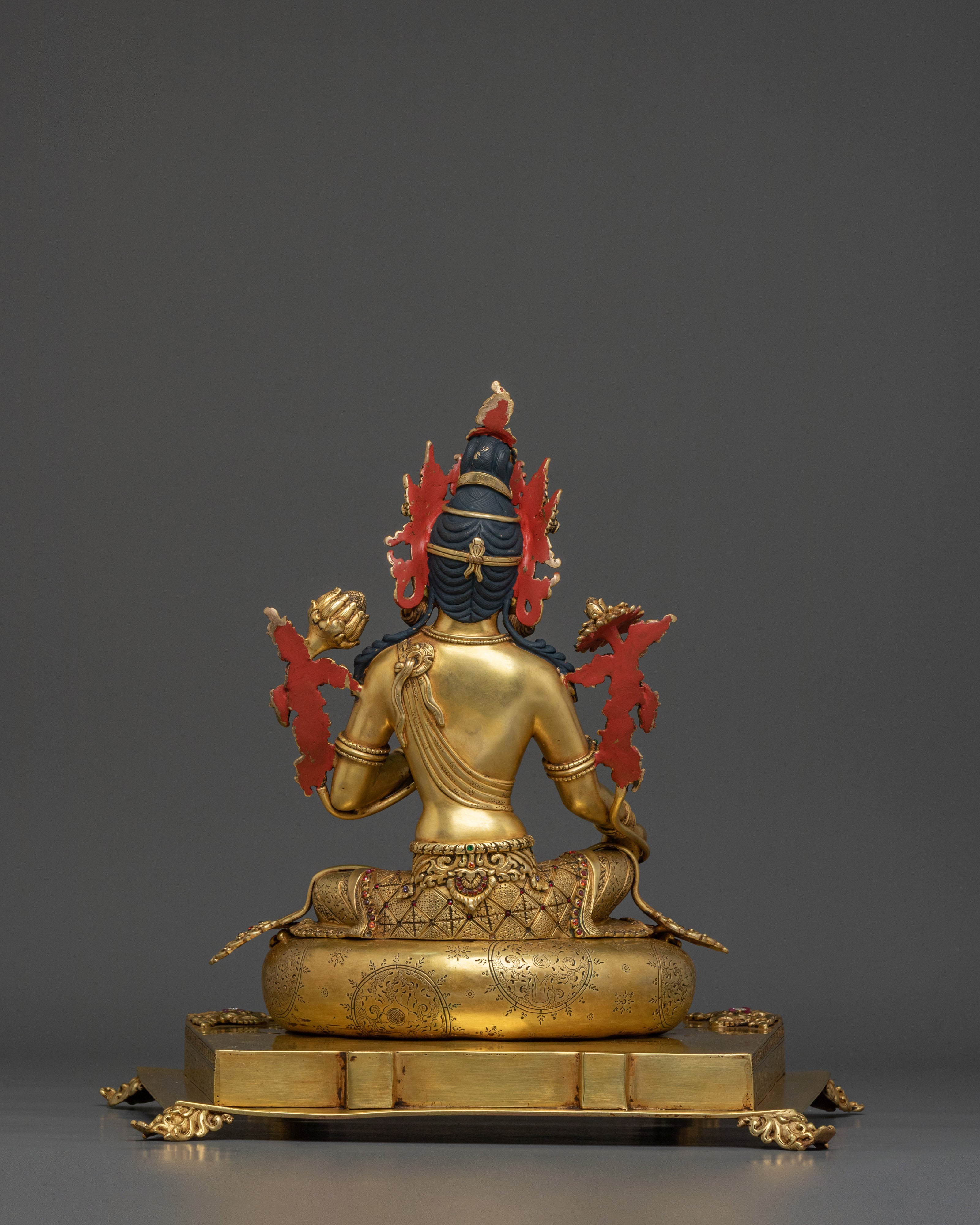 Green Tara Sacred Figurine on Throne | Home Decor