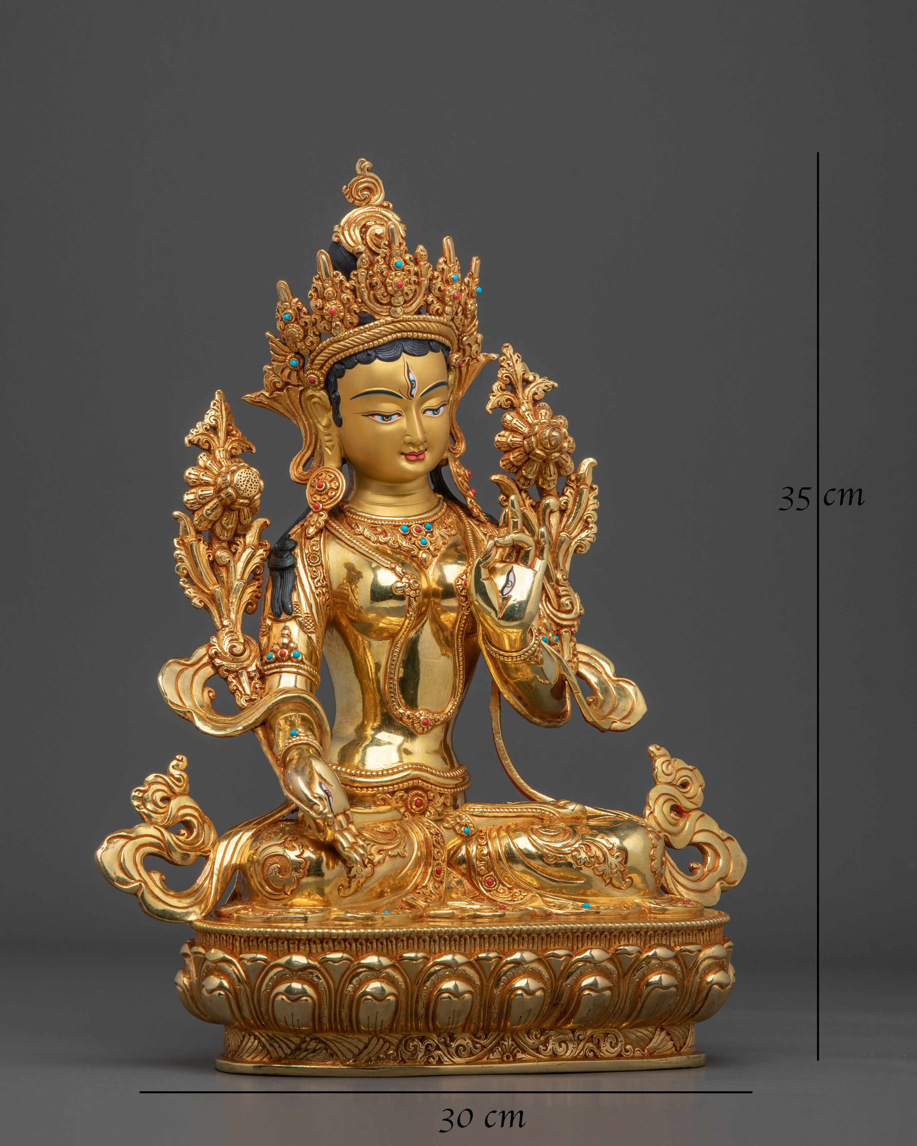 Sacred Long Life Deity White Tara Statue | Tibetan Artwork