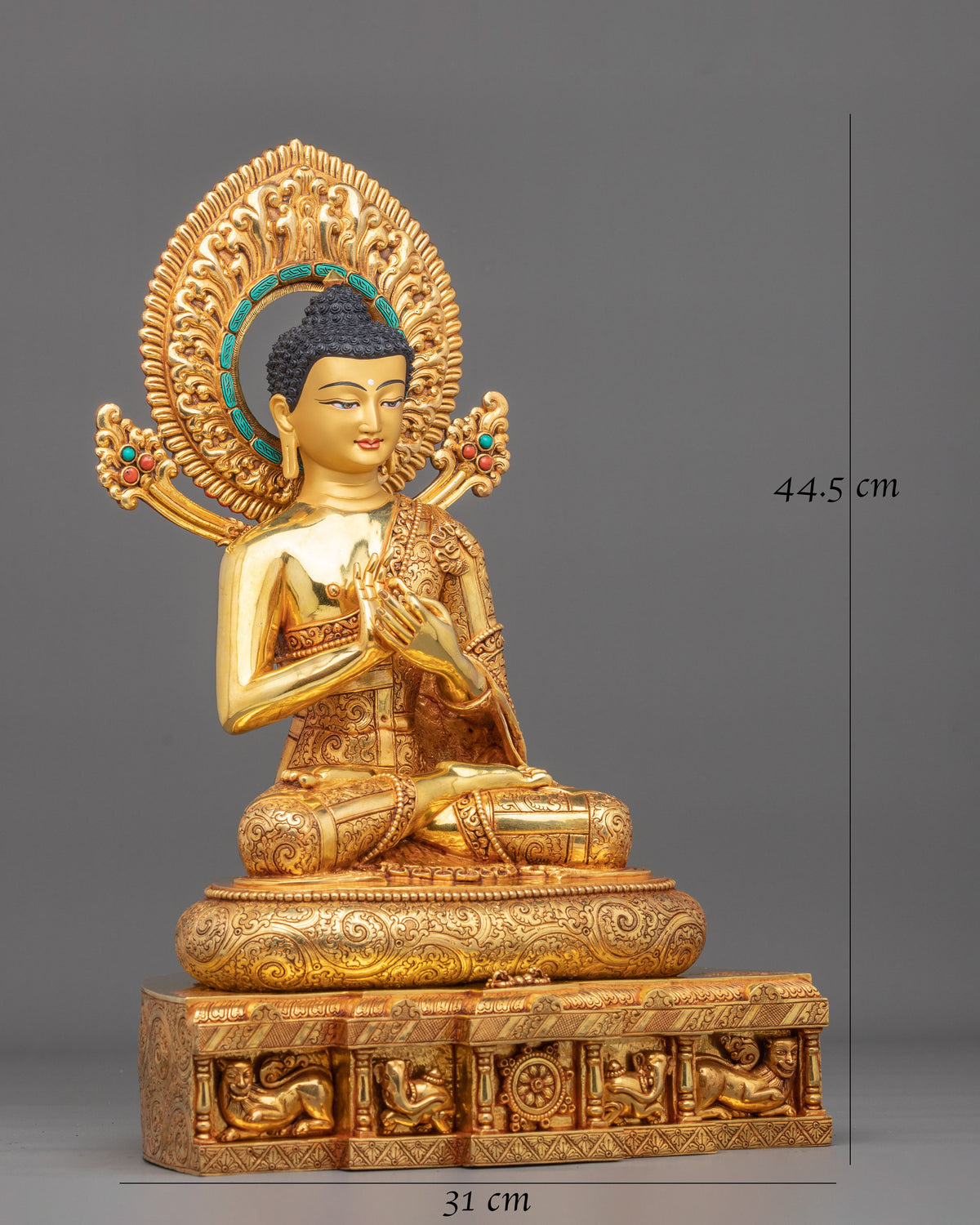 Vairocana Copper Statue with 24K Gold Gilding | Home Decor