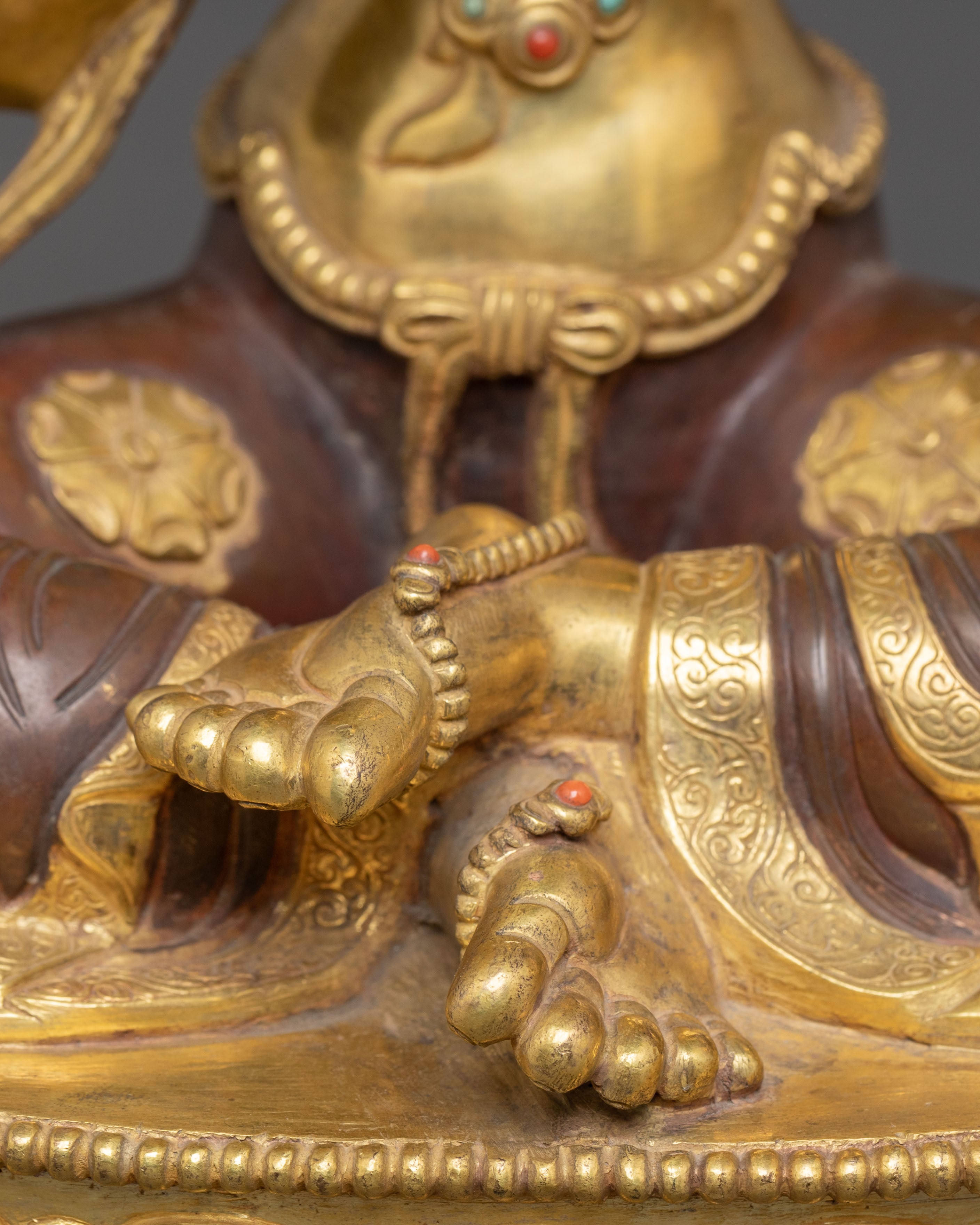 Himalayan Copper Statue of Bodhisattva Ksitigarbha | Tibetan Buddhism