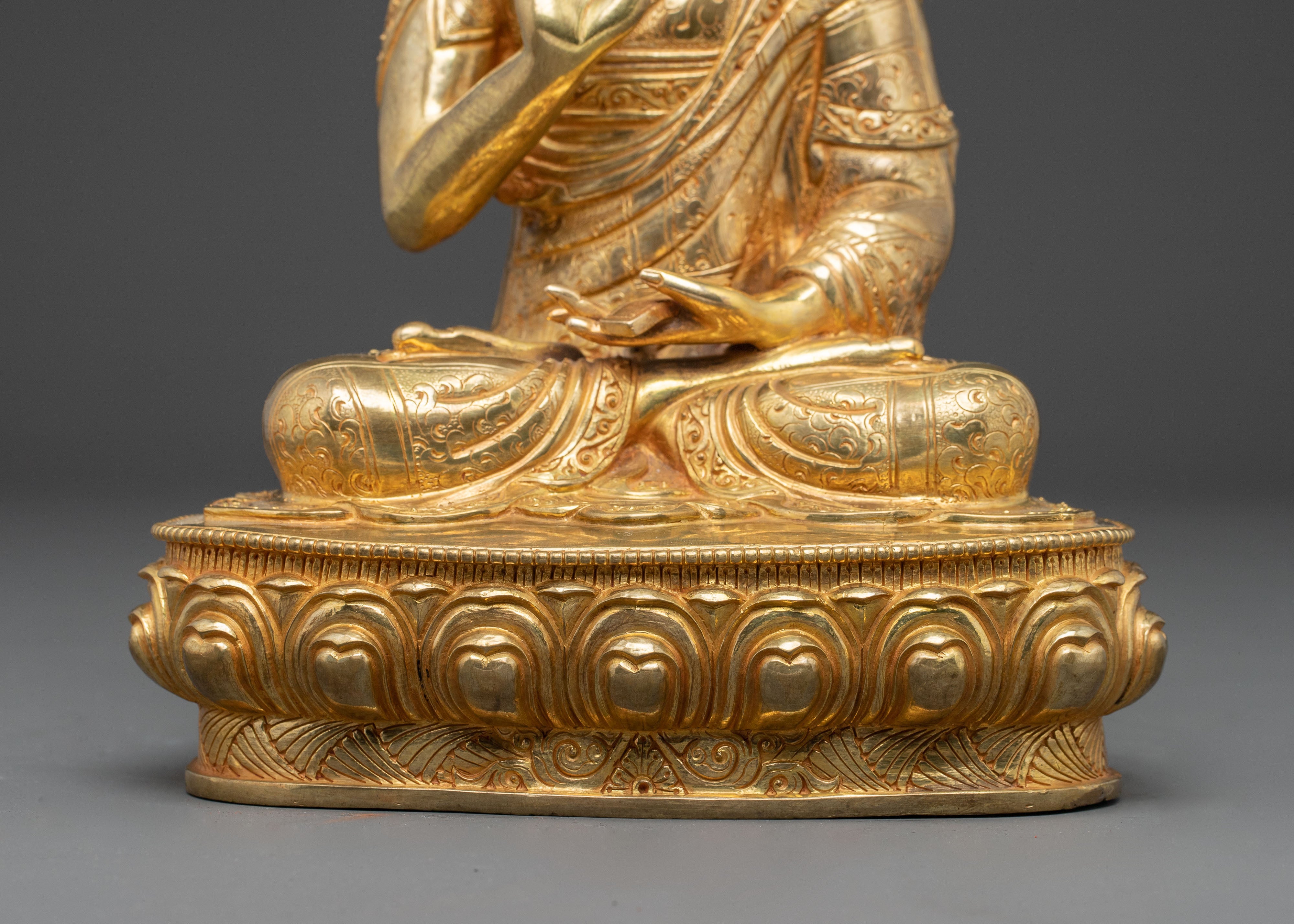 Golden Disciples Statue of Tsongkhapa | Wisdom of the Sage