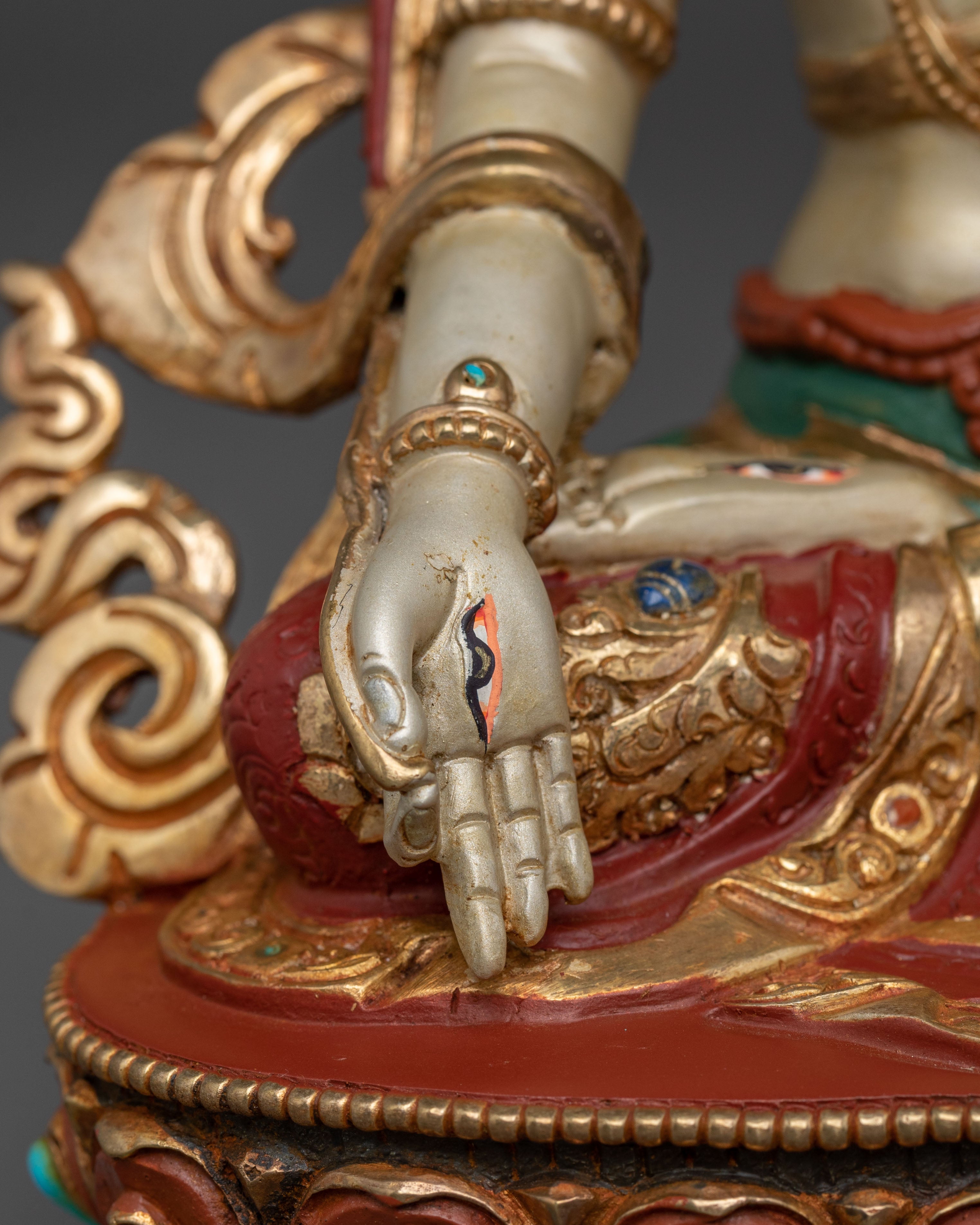 Traditional Tibetan White Tara Statue | Spiritual Home & Shrine Decor