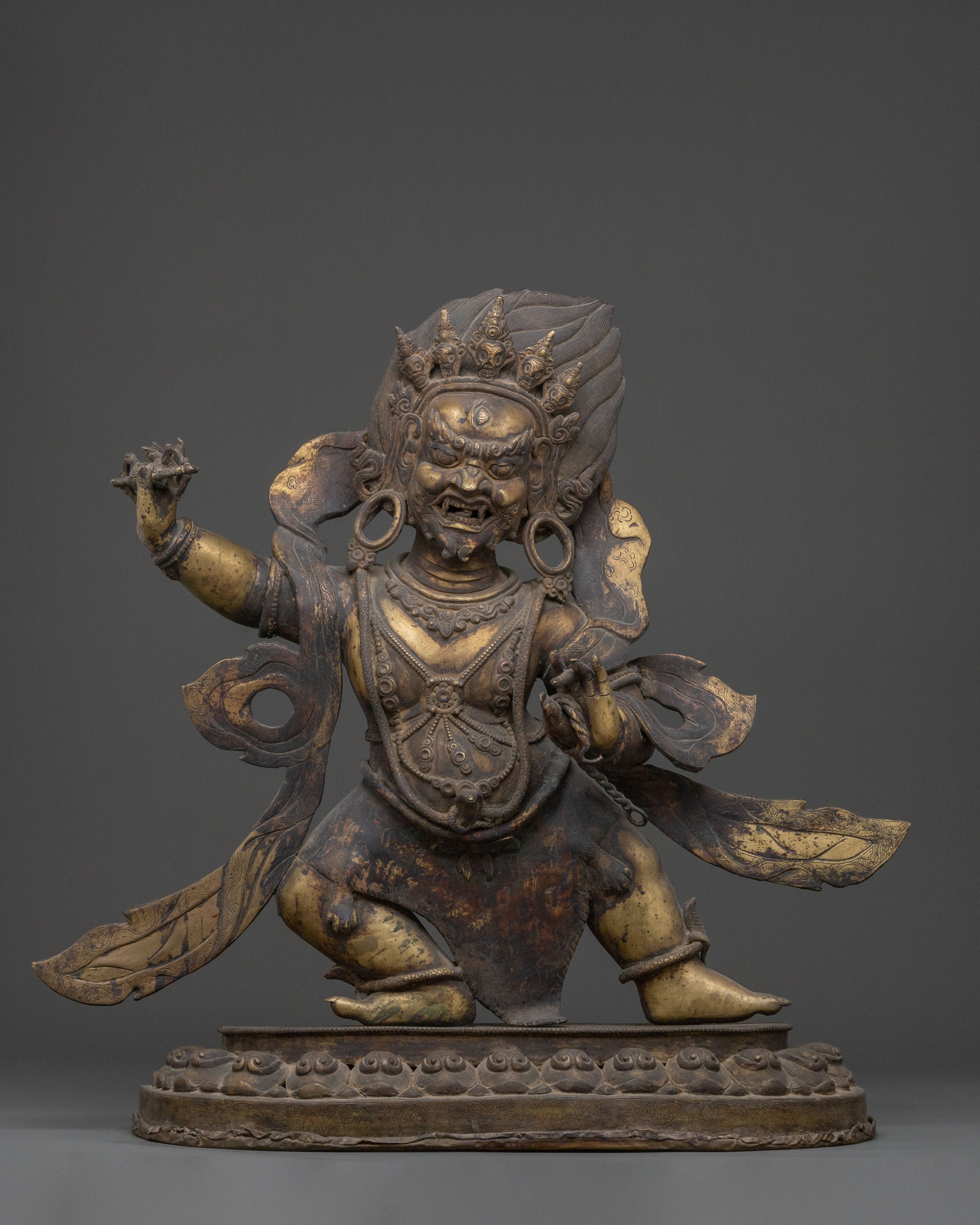 Himalayan Vajrapani Sculpture | Oxidized Copper Art