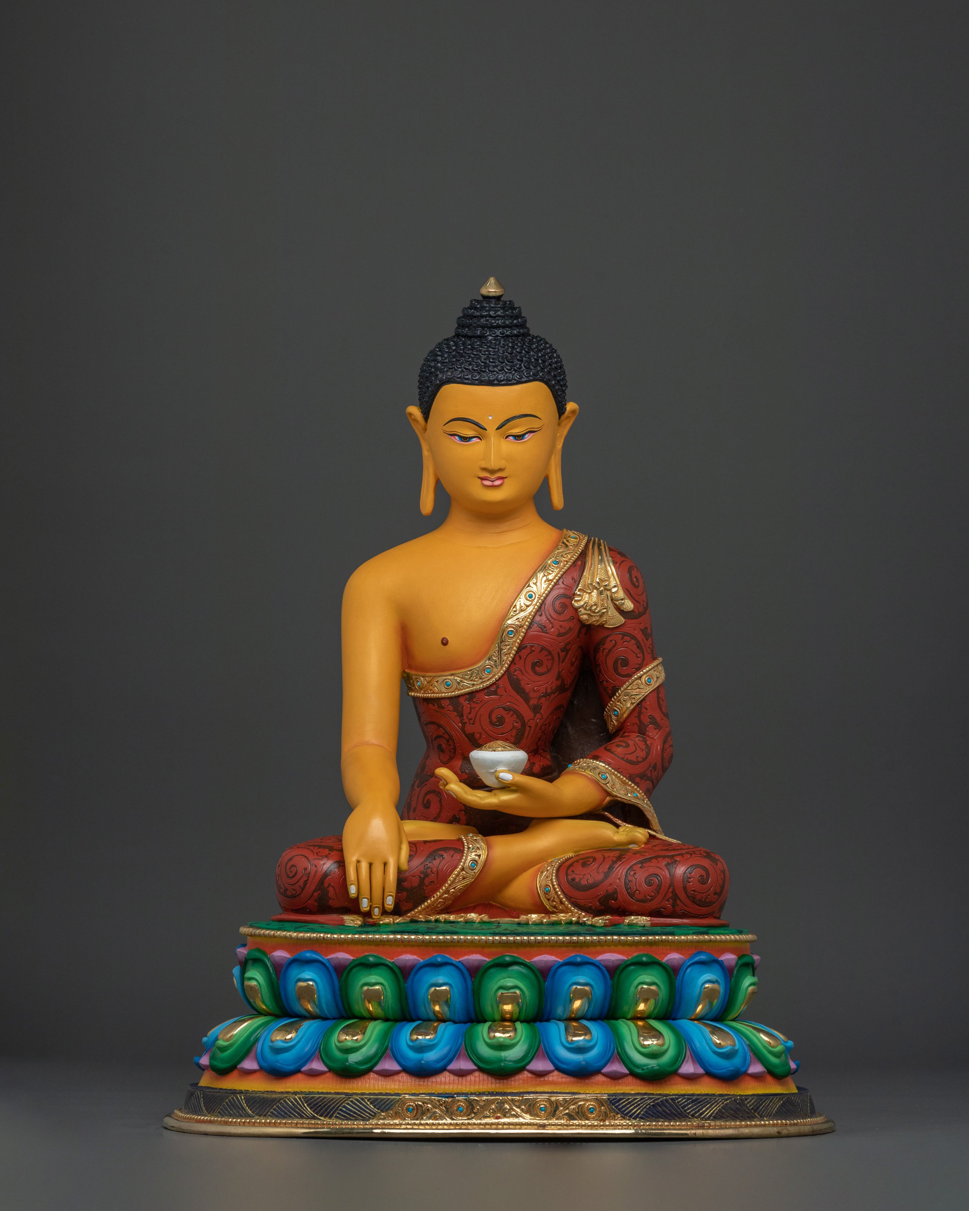 Sacred Statue of Shakyamuni Buddha | 24K Gold Gilded