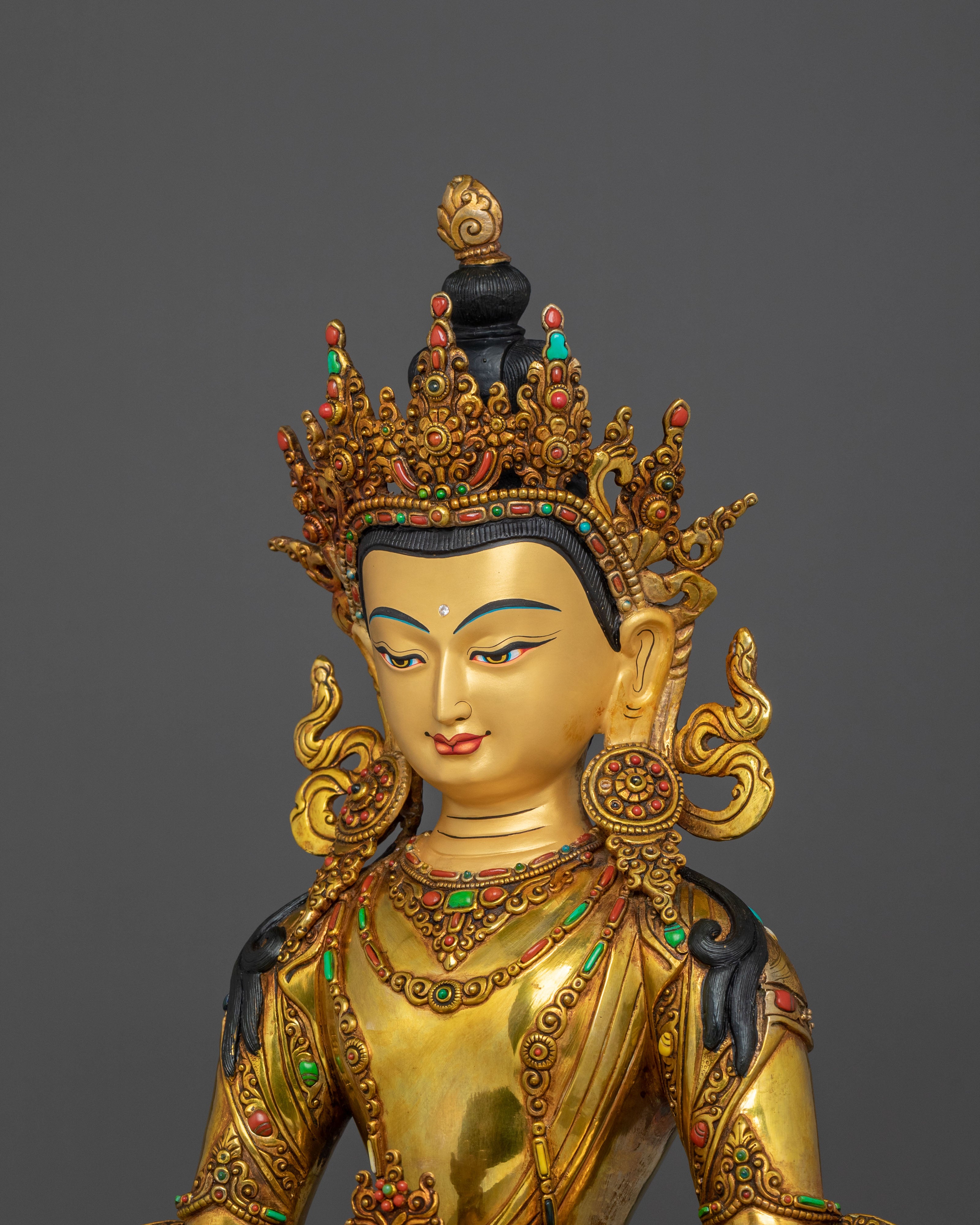 Long Life Deity Amitayus Sacred Statue | Himalayan Altar Decor
