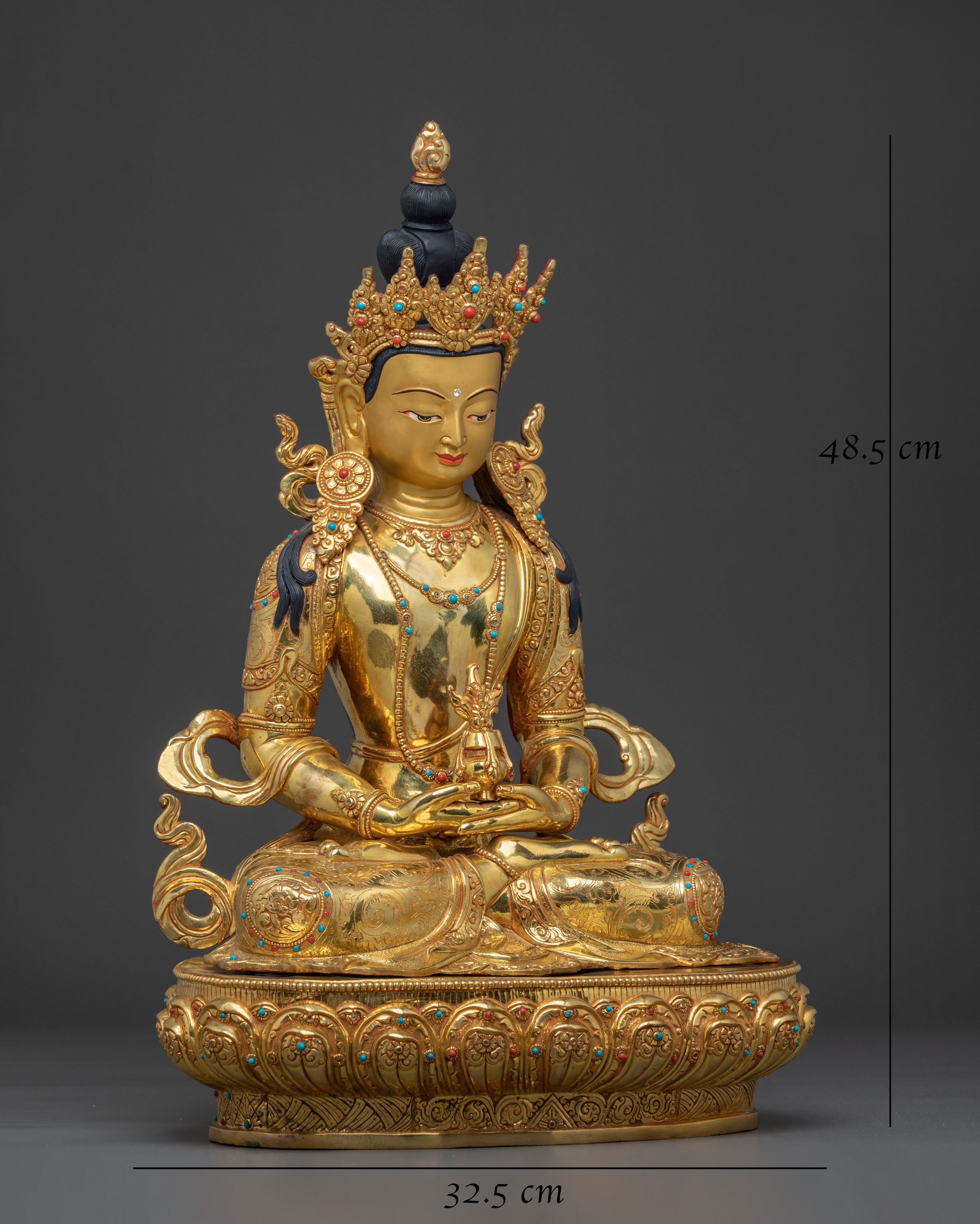 Amitayus Longevity and Health Statue | 24K Gold Gilded