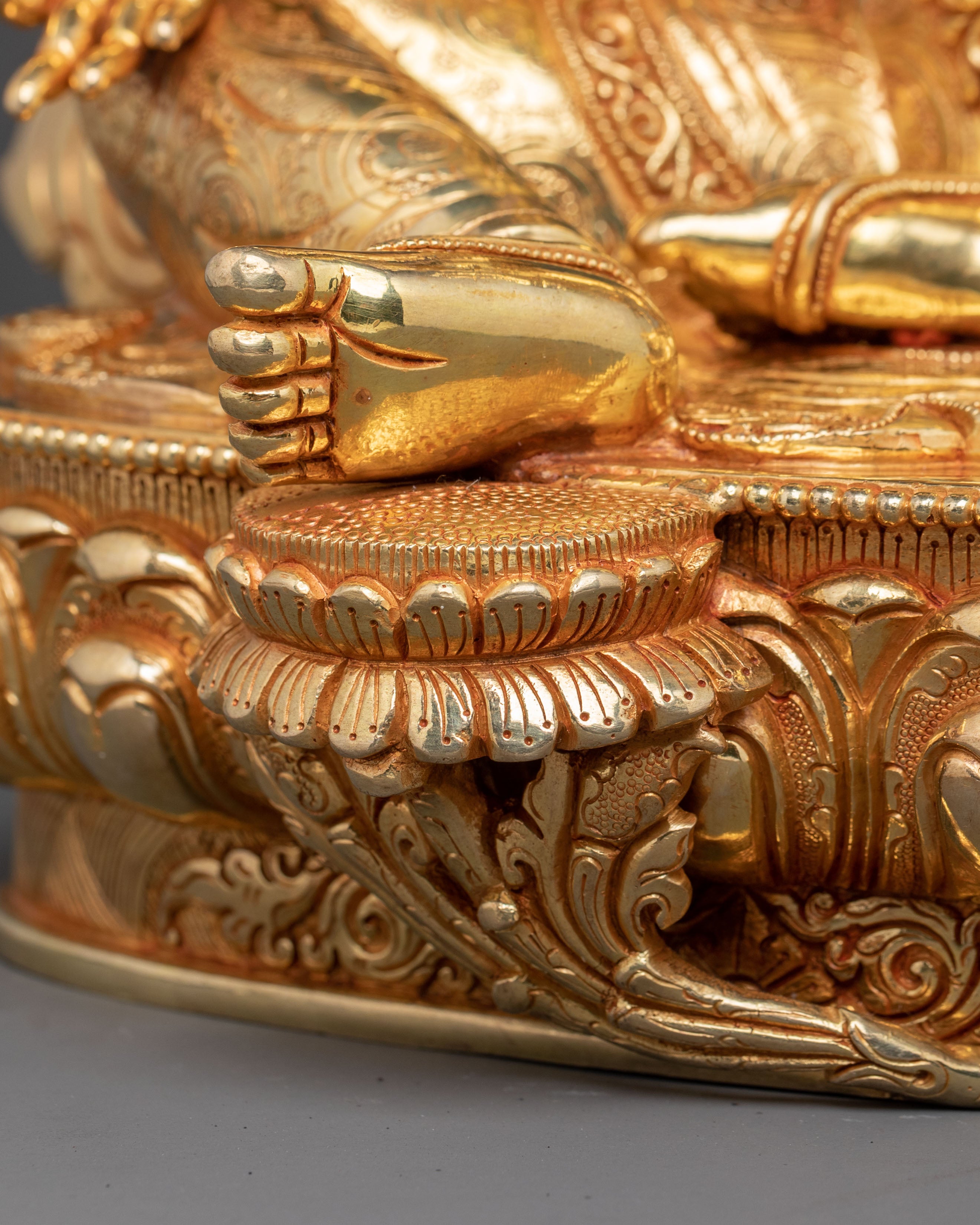 Green Tara Mercy Statue: Hand-Gilded Copper