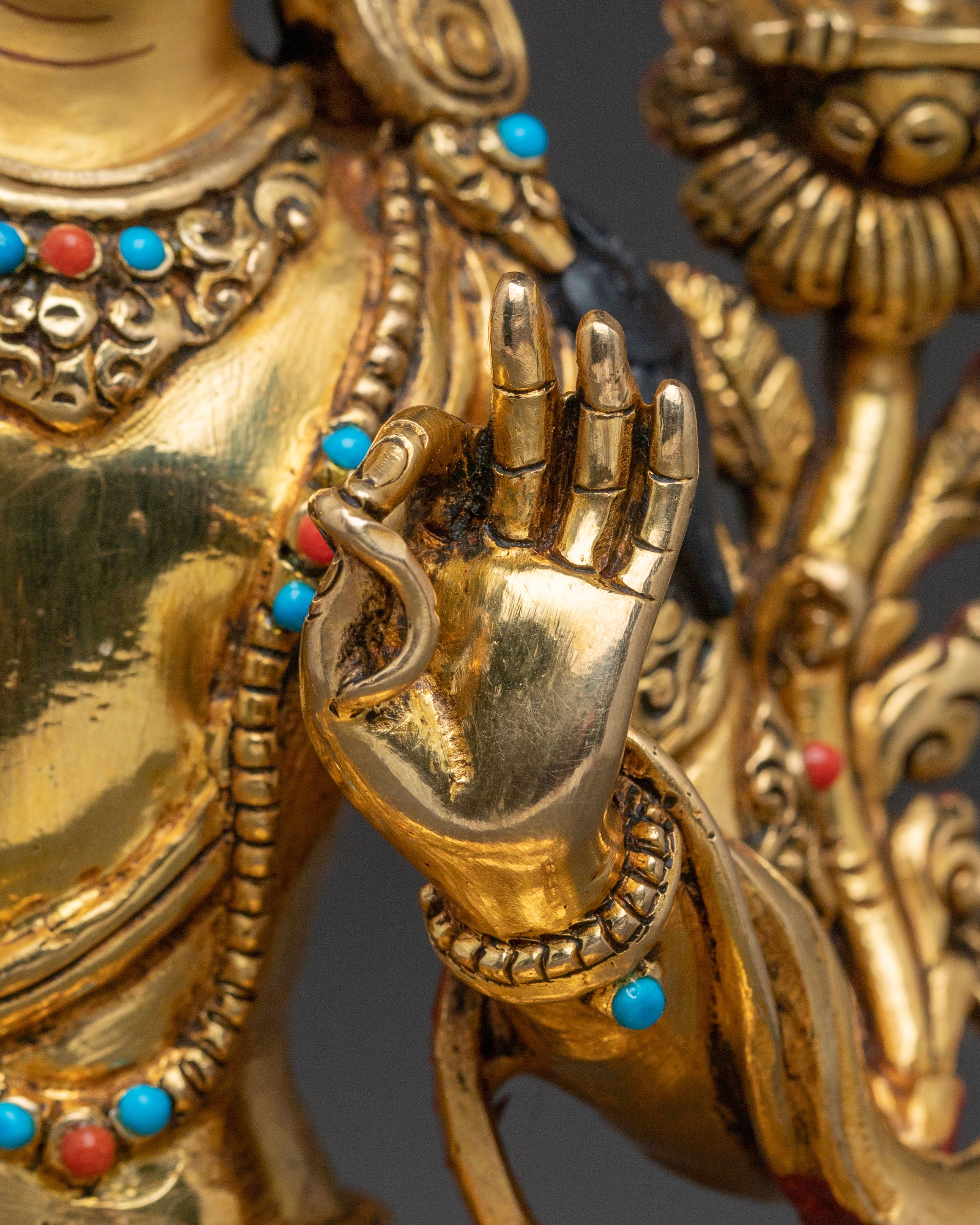 Manjushri 24K Gold Gilded Wisdom Statue