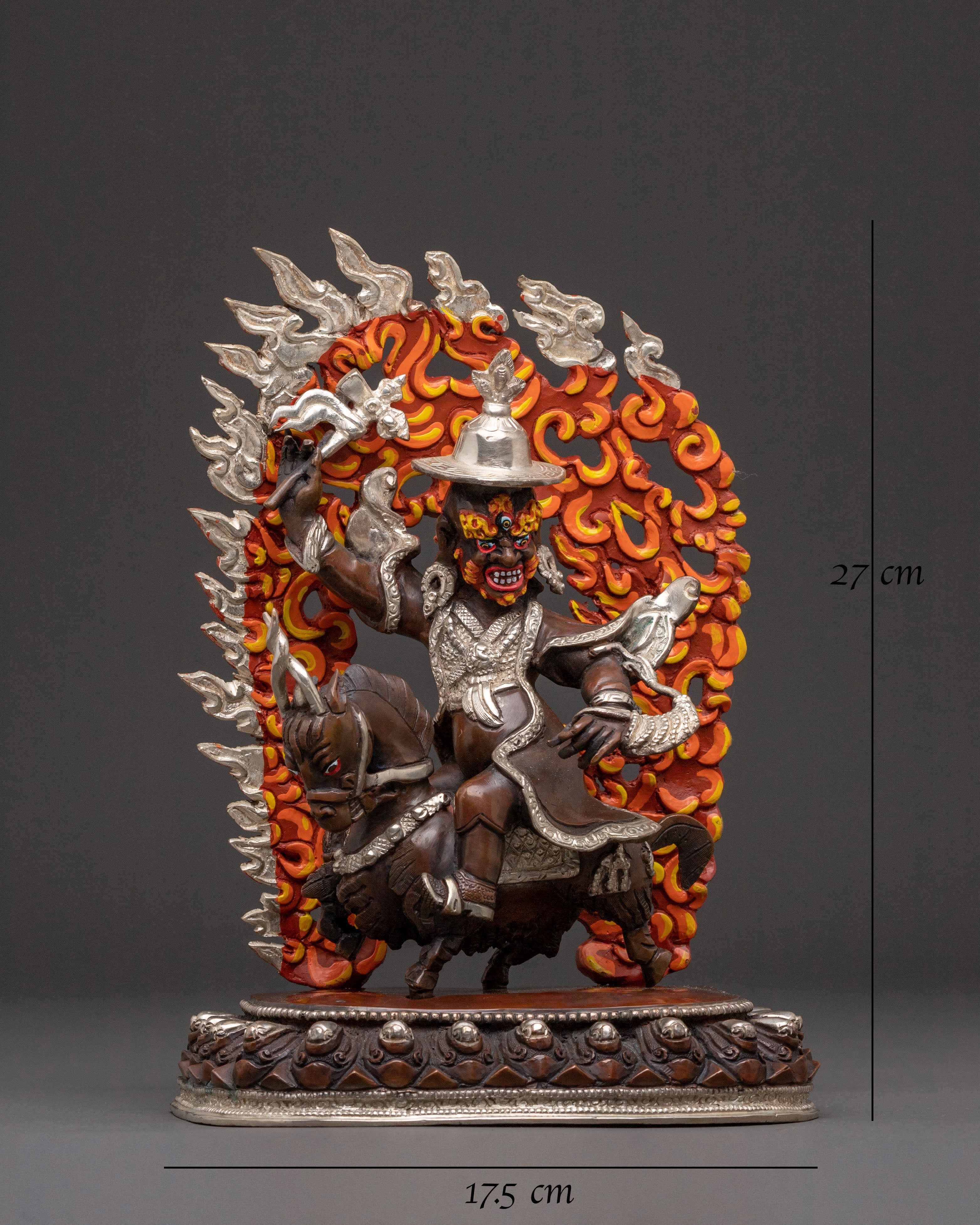 Mahakala Protector Deity | Oxidized Copper Statue