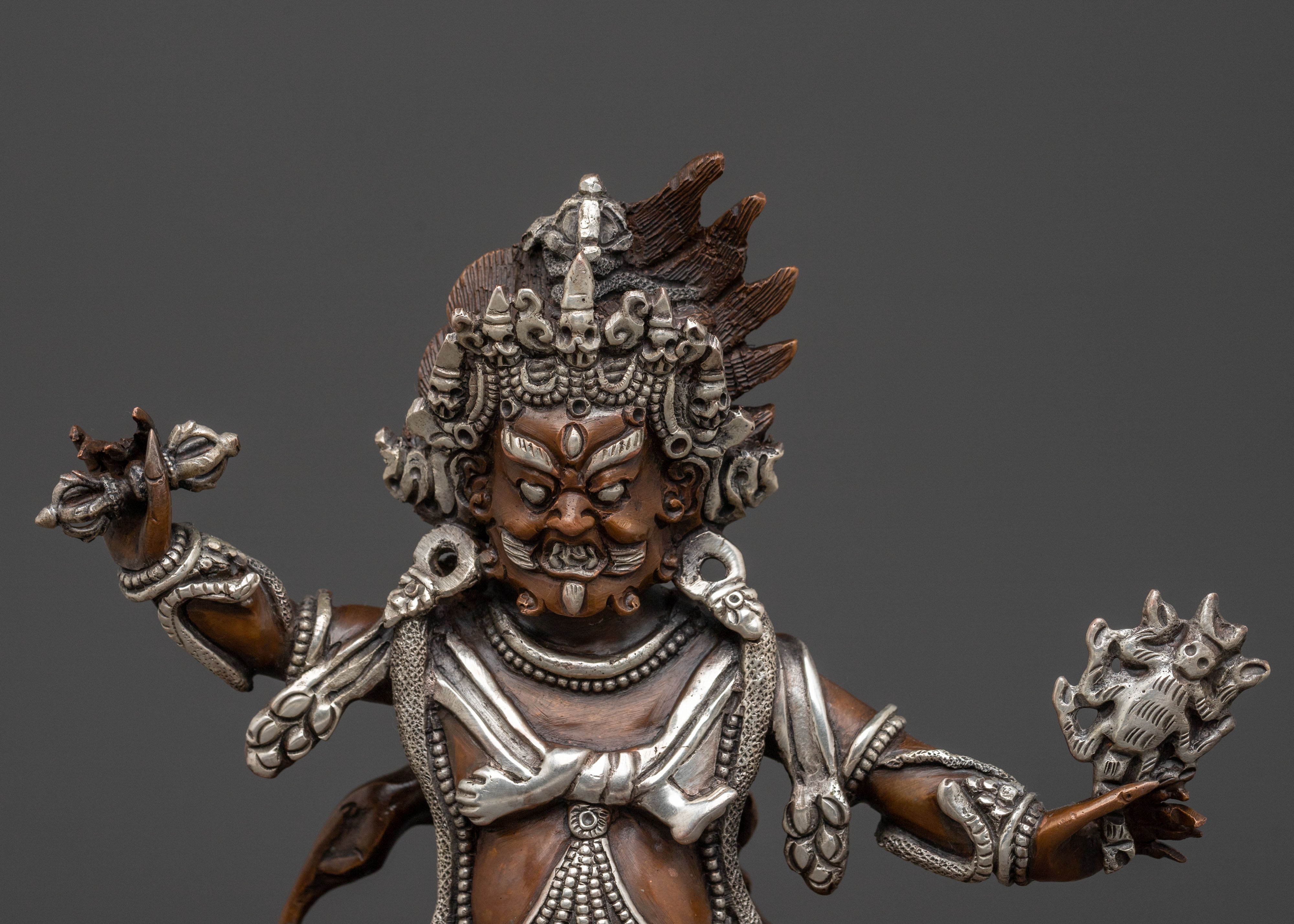 Guru Drakpo Protector Statue | Oxidized Copper Figure