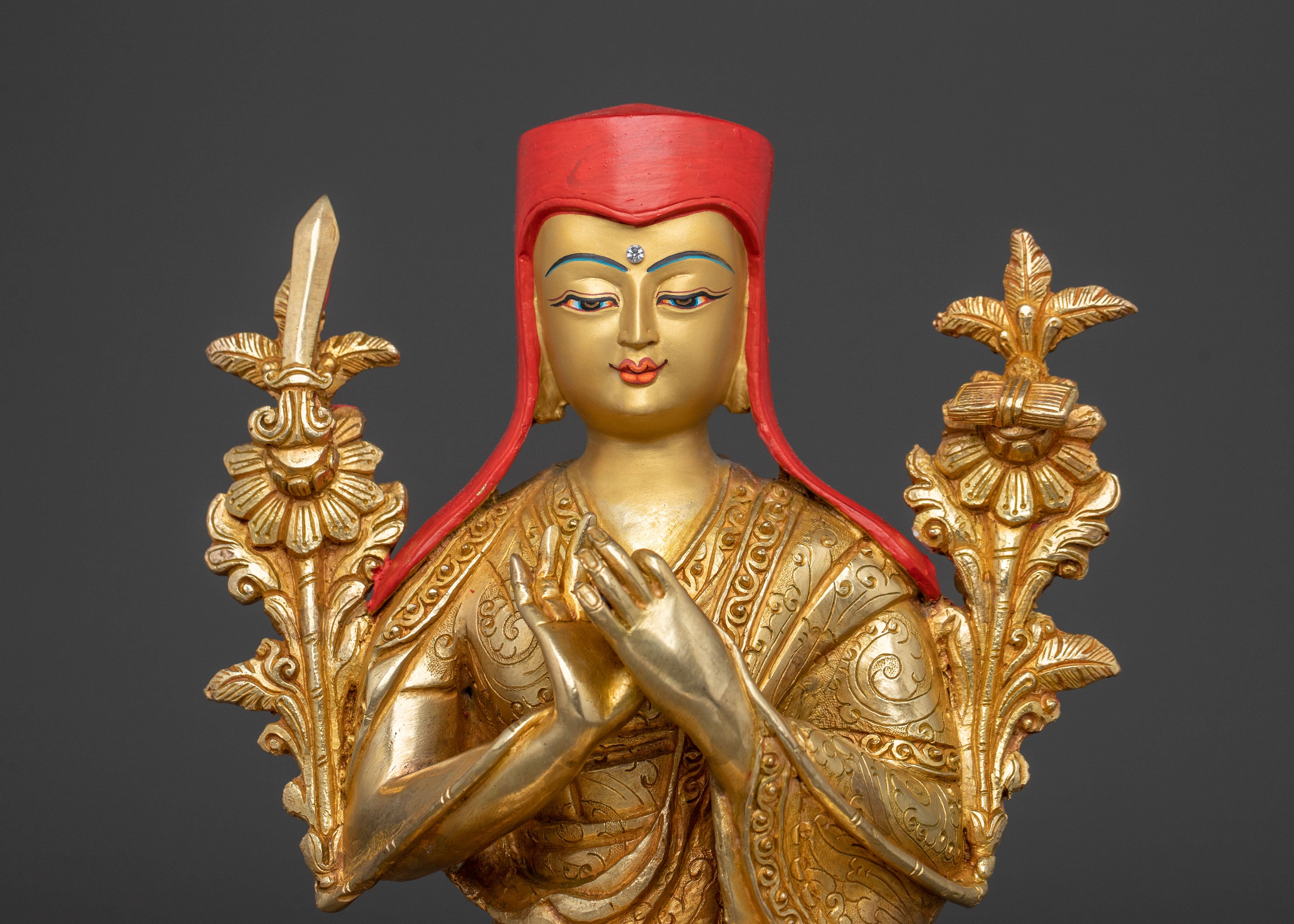 Tsongkhapa Master Statue in 24K Gold