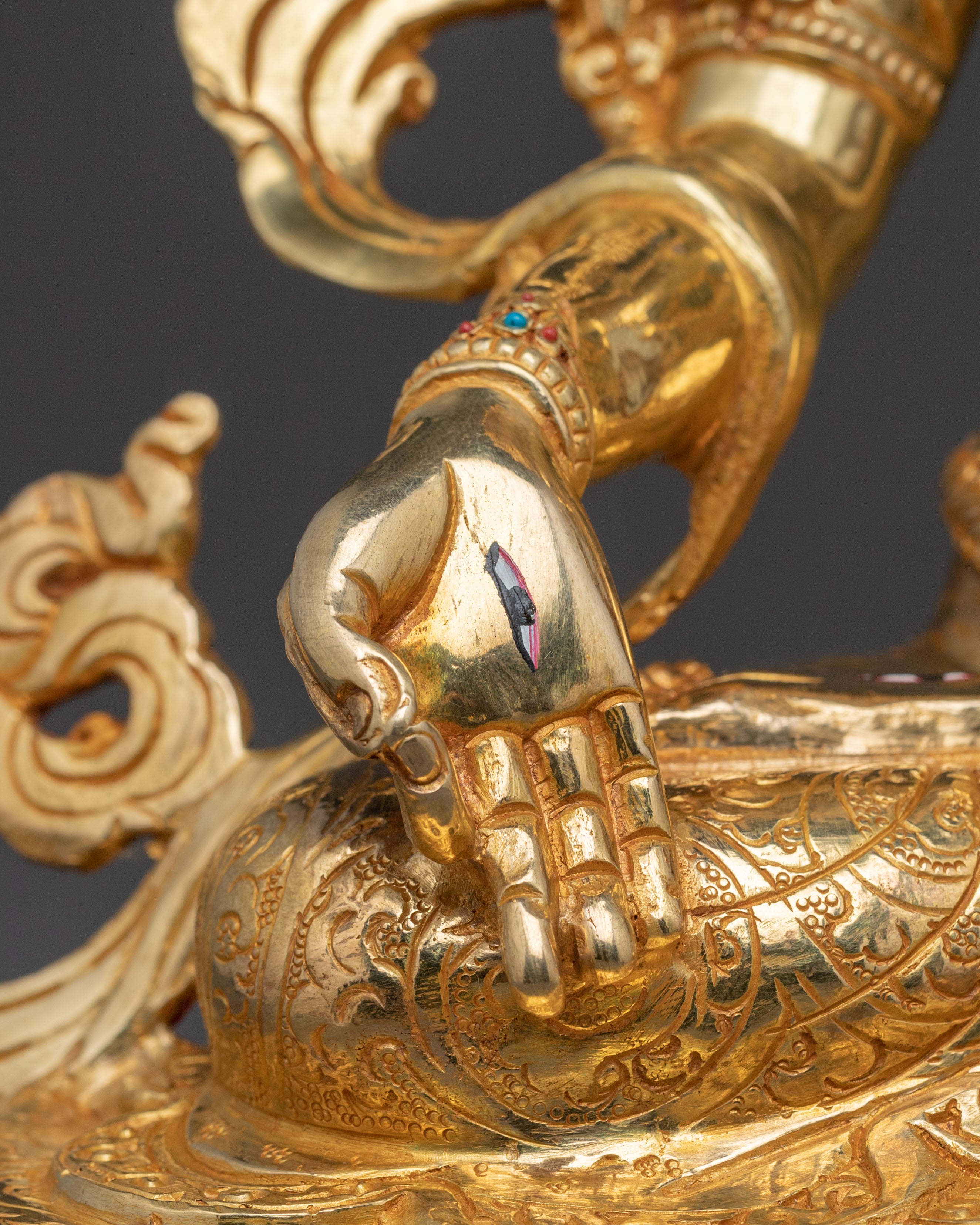 Sacred 24k Gold Gilded Copper White Tara Statue