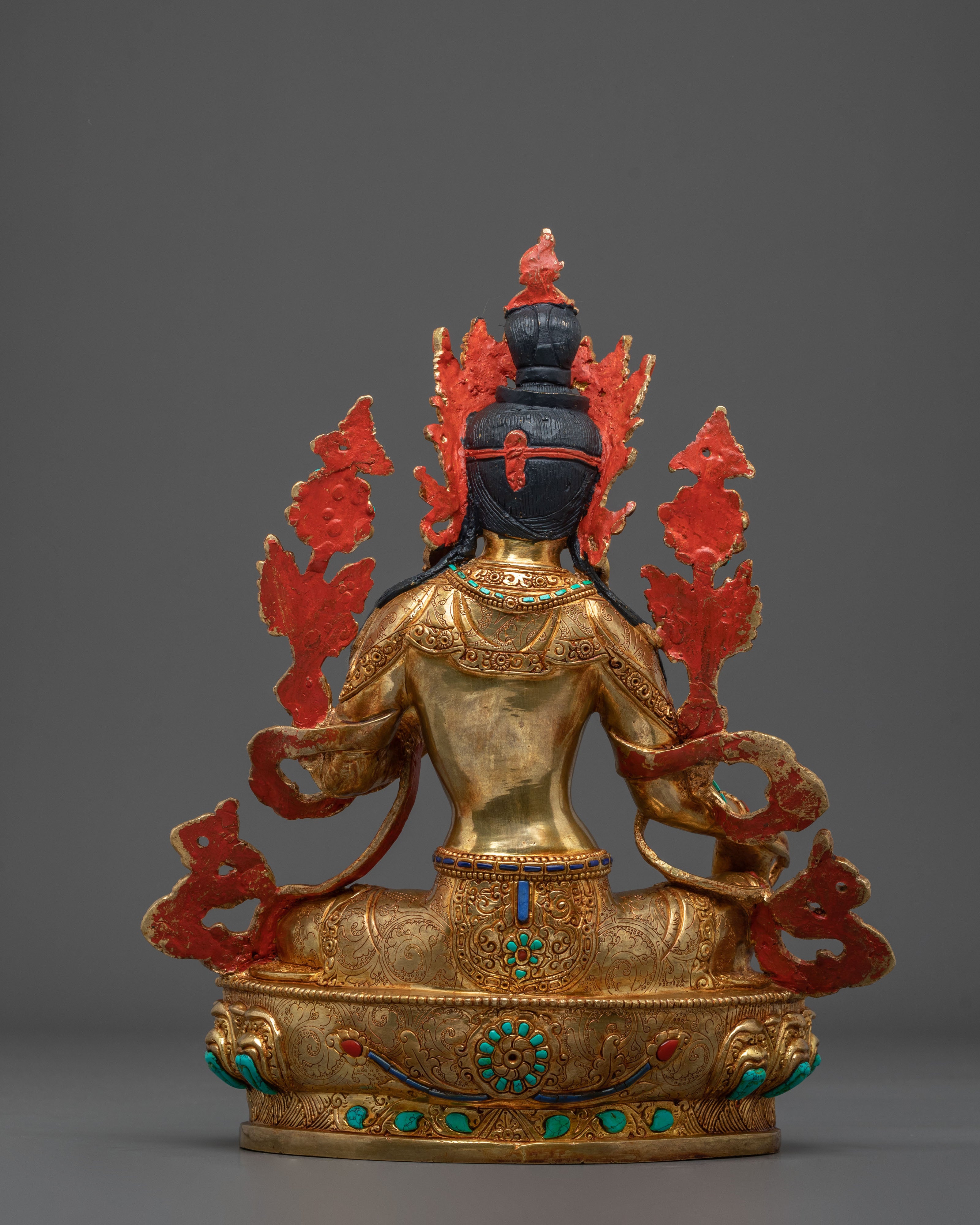Handcrafted Copper Green Tara Statue | Embodiment of Compassionate Protection