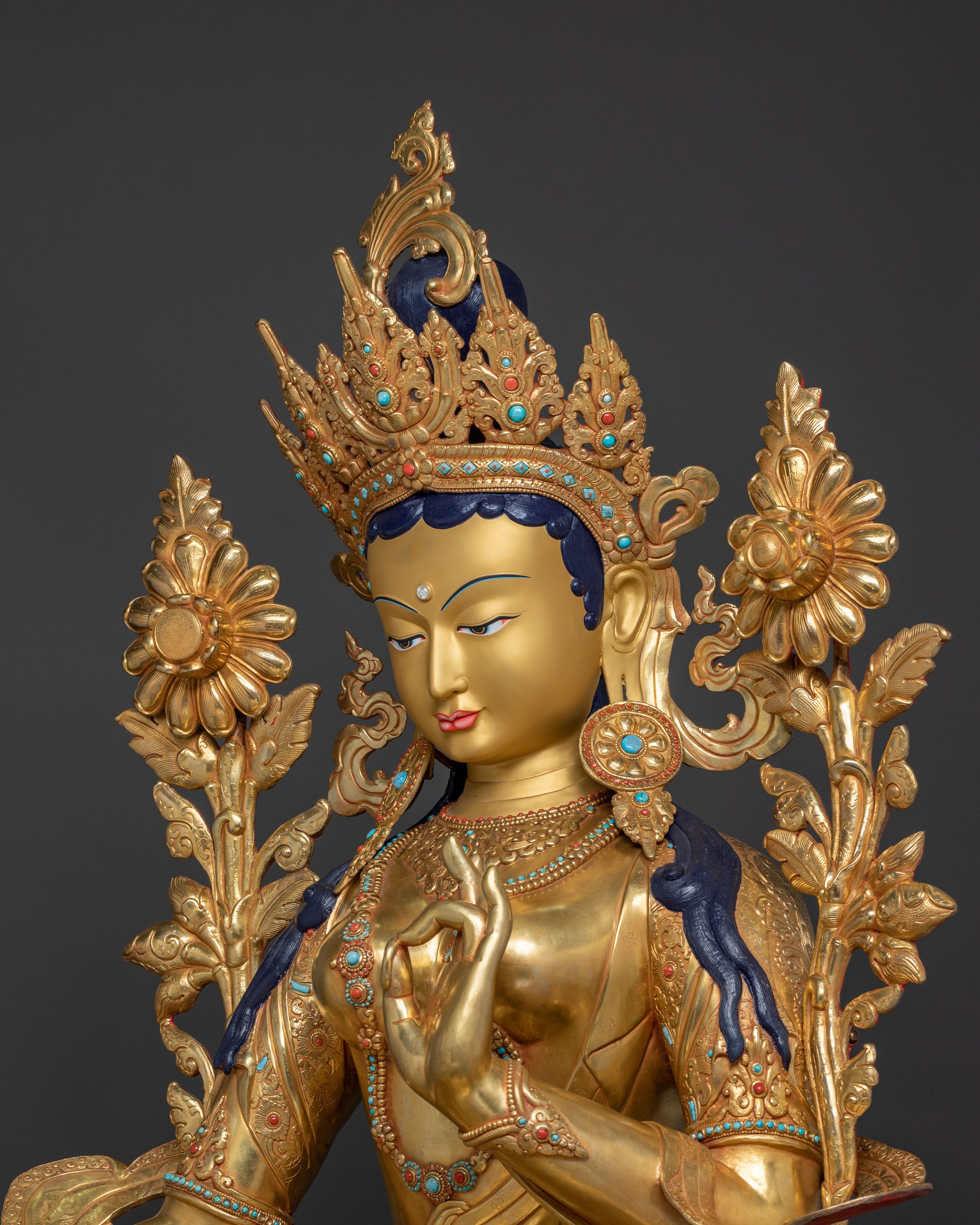 Traditional Nepalese Green Tara Statue