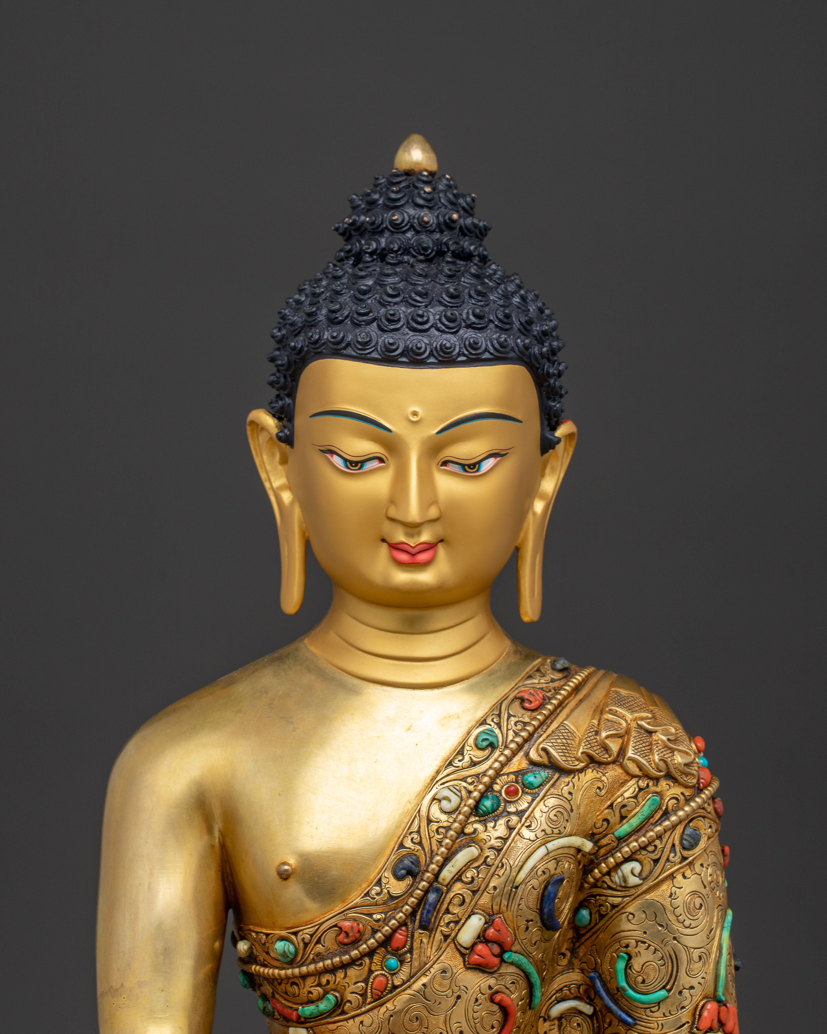 Blessing Shakyamuni Buddha Statue | Gilded Masterpiece
