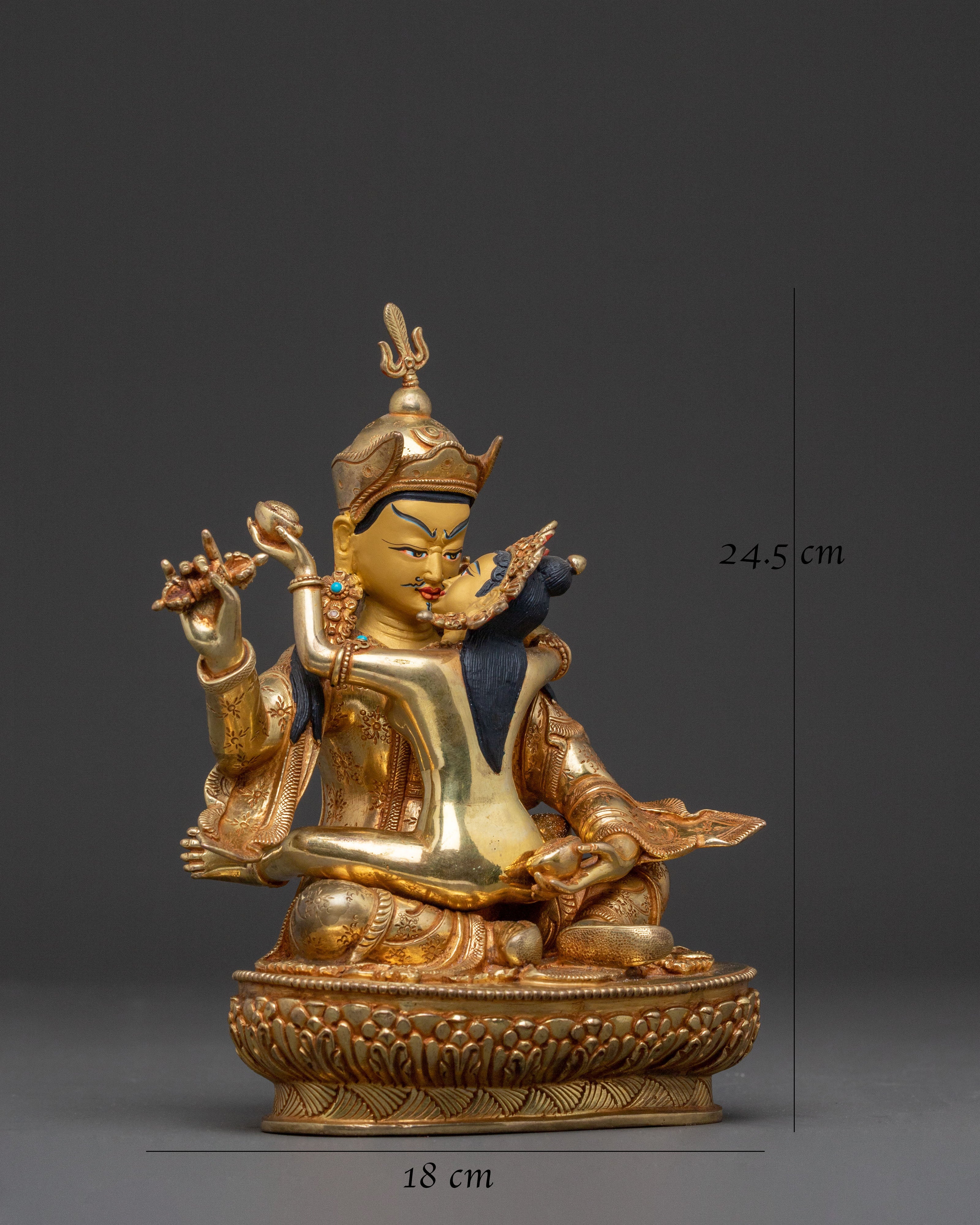 Padmasambhava Sacred Blessing Statue | 24K Gold Gilded