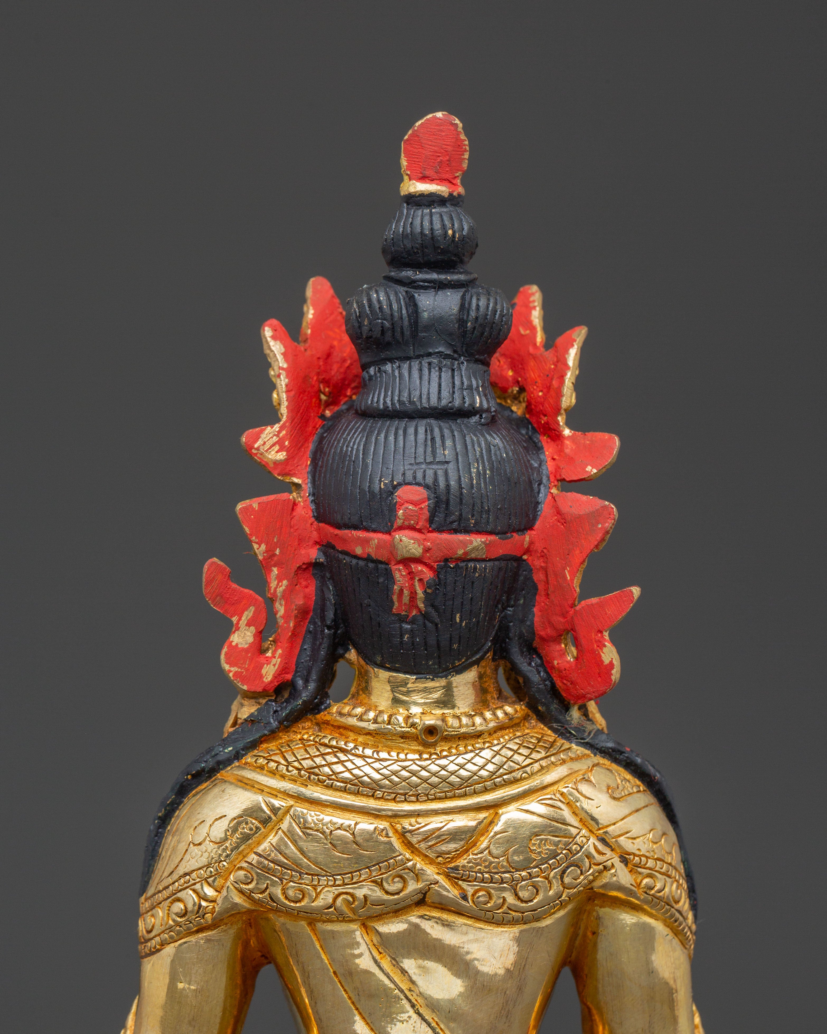 Amitayus Statue: Symbolizing Longevity | Gold Gilded Sculpture