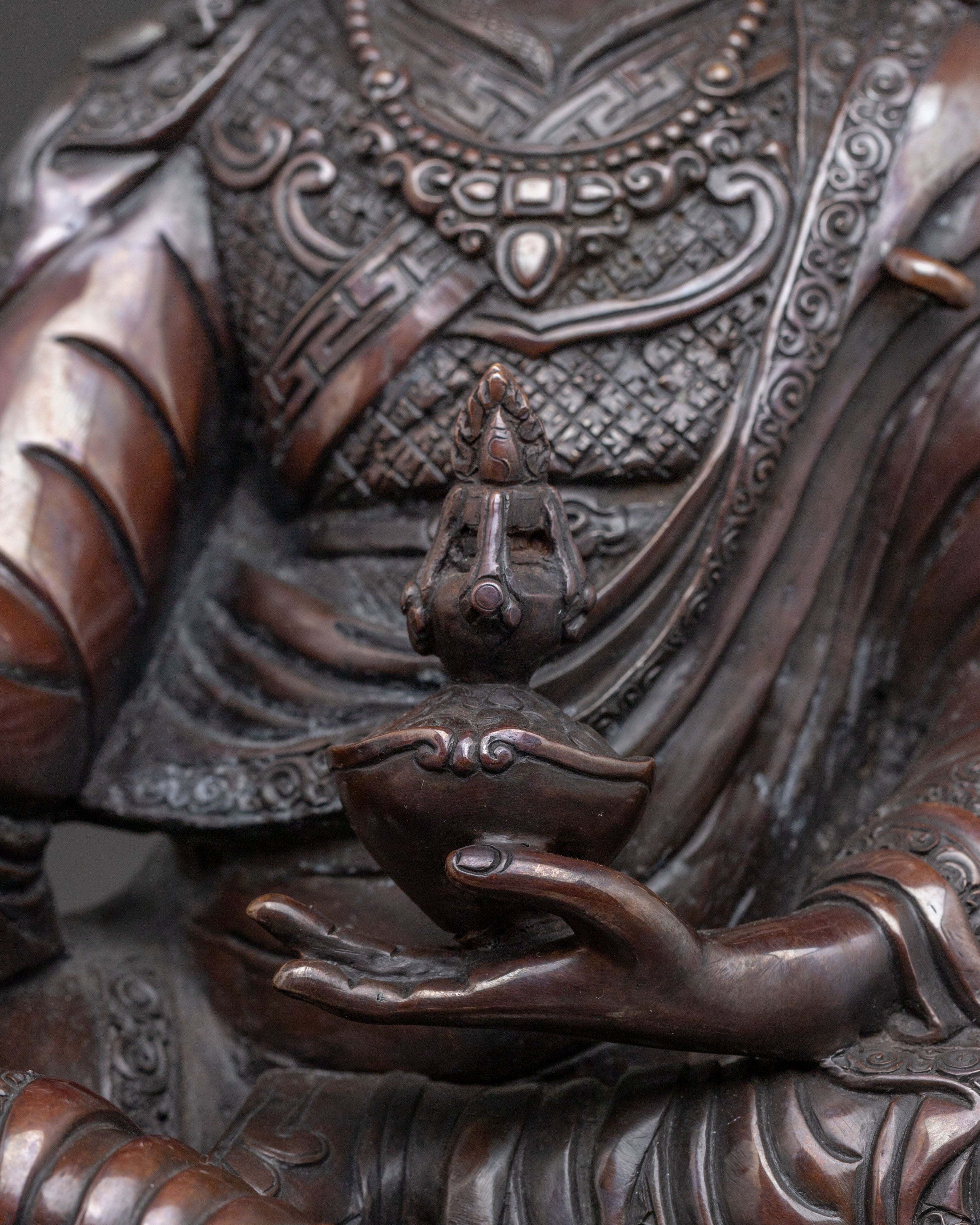 Guru Rinpoche Blessing Statue | Oxidized Copper