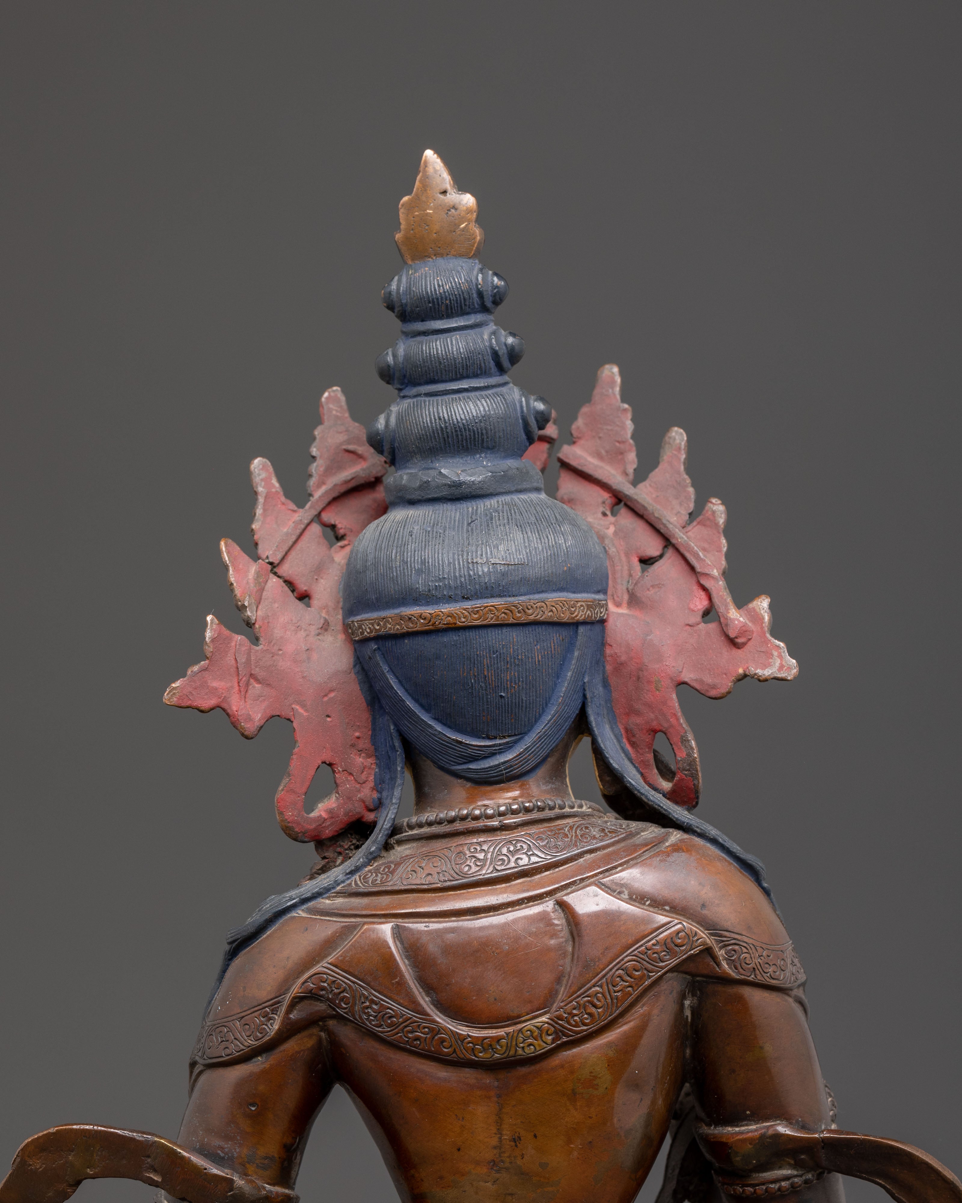Handmade Vajrasattva Oxidized Copper Statue – Purification Artistry