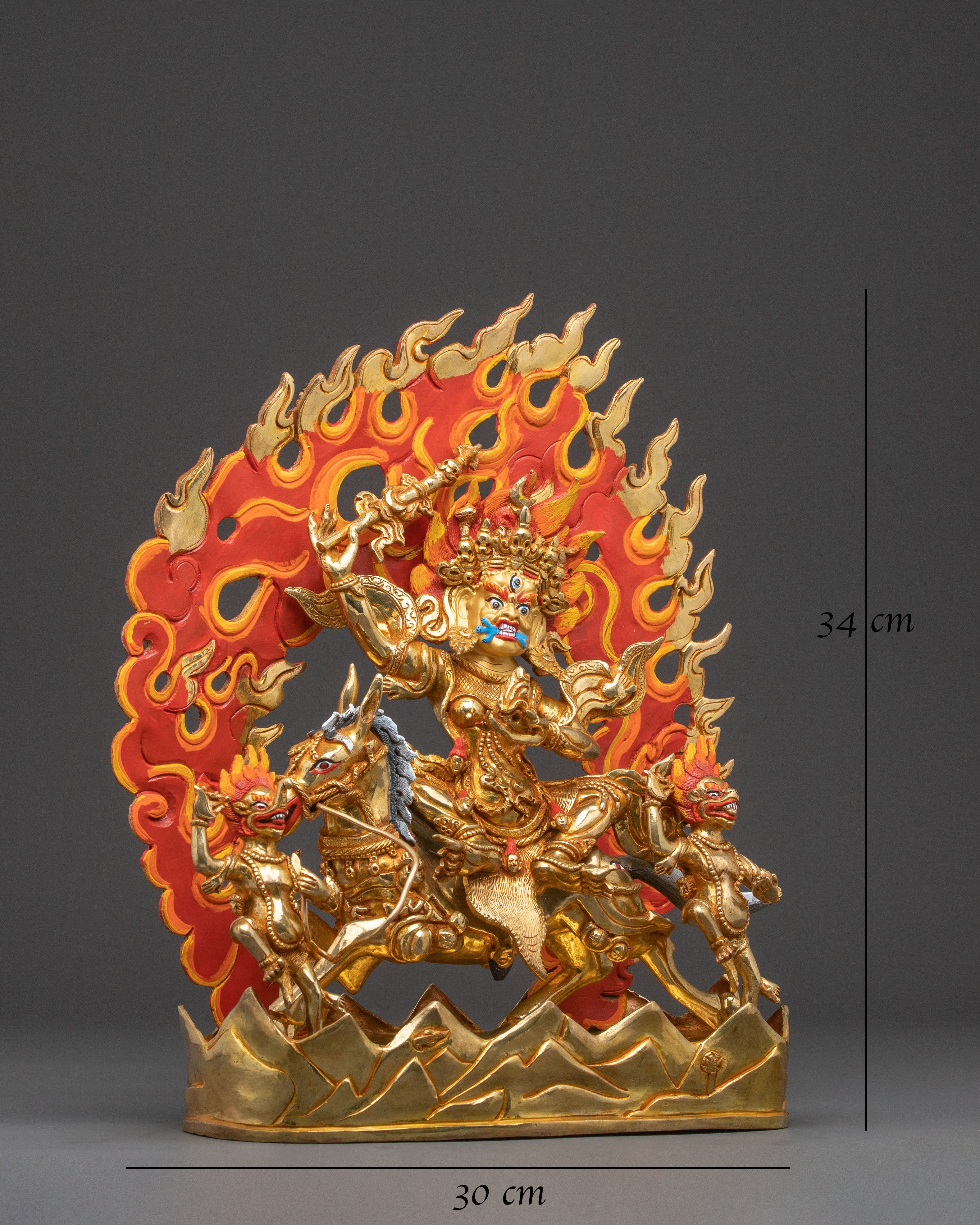 Palden Lhamo Spiritual Statue – Hand-Gilded Copper