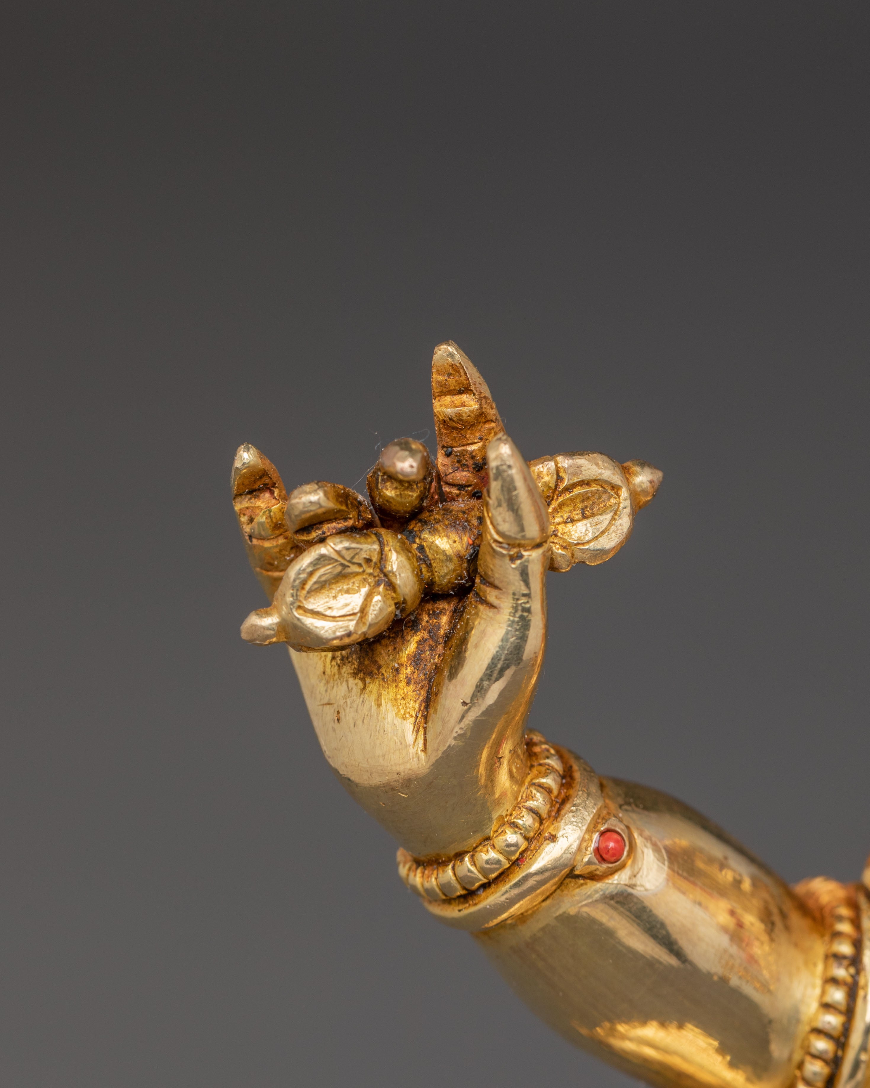 Golden Vajrapani Handcrafted Statue | Wrathful Protector of Wisdom