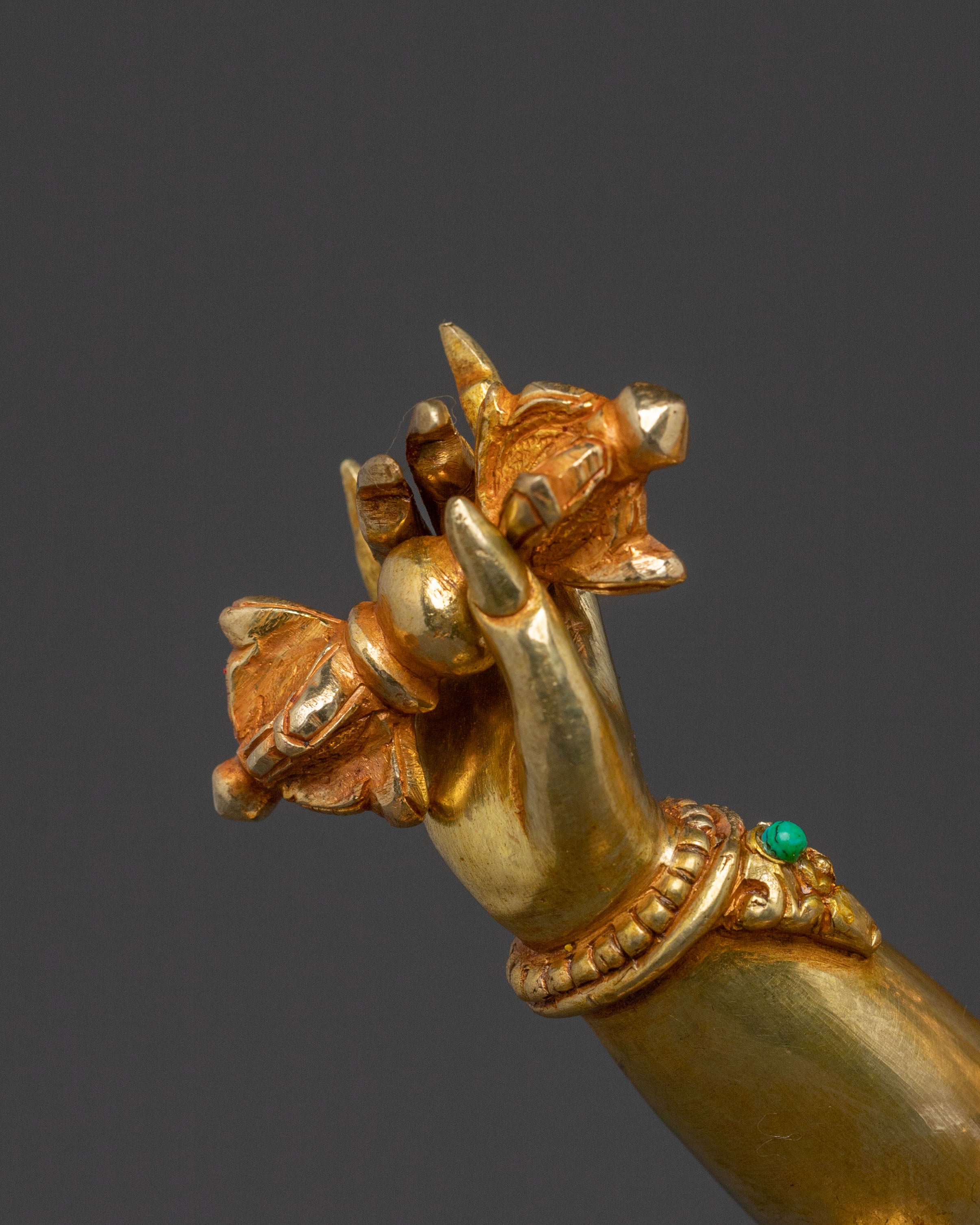 Vajrapani Protector Icon: 24K Gold Gilded Sculpture