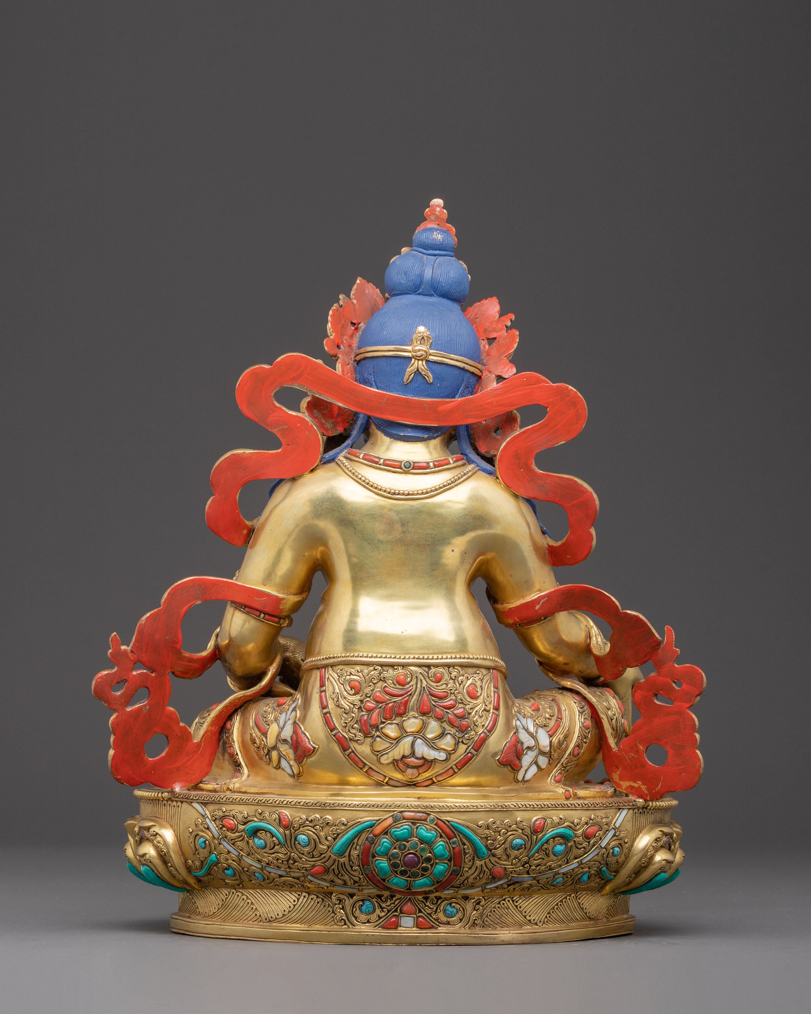 Statue of Dzambhala, Buddhist Wealth Deity | 24K Gold Gilded Wealth God