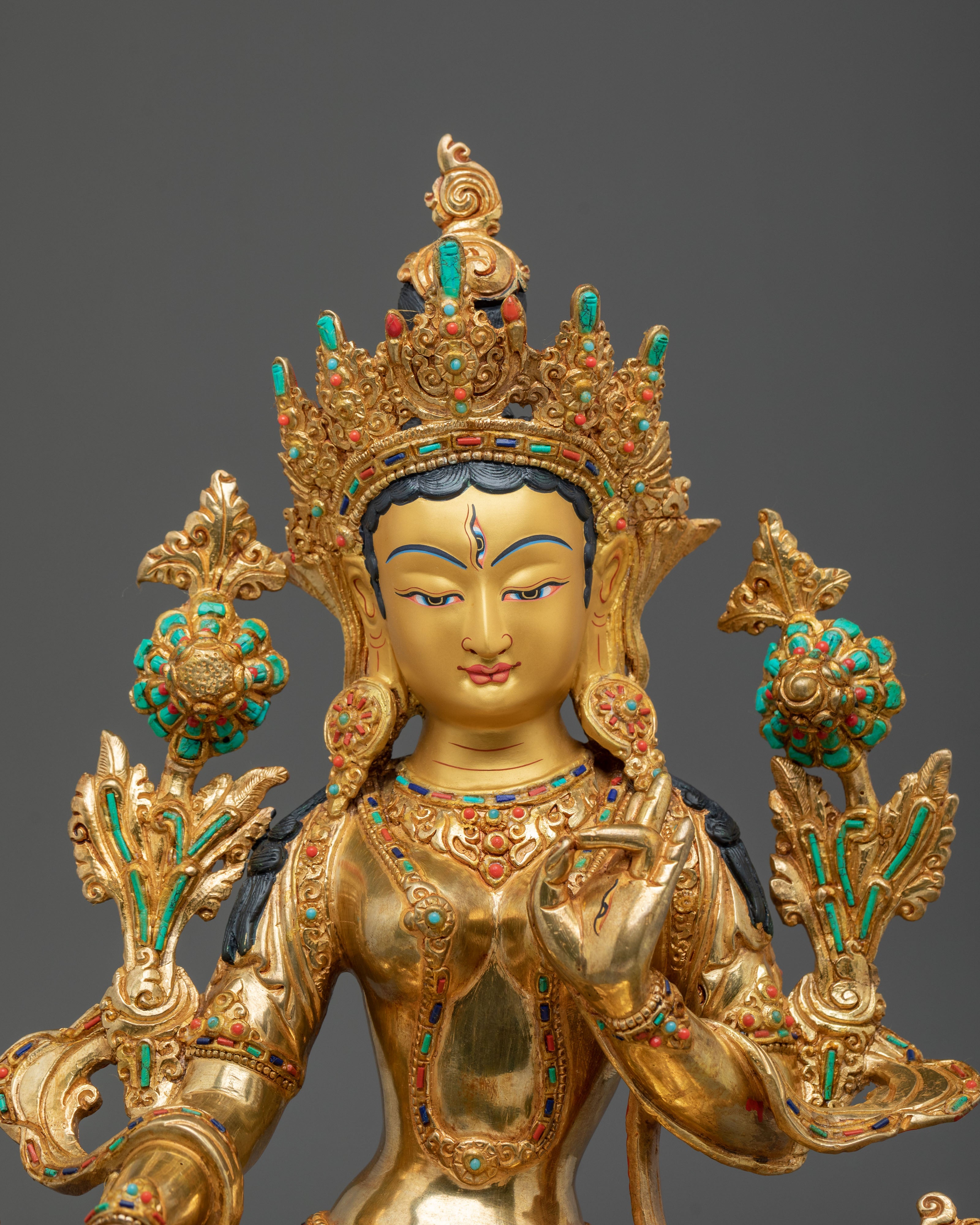 White Tara Buddhist Deity Statue: Goddess of Compassion and Longevity