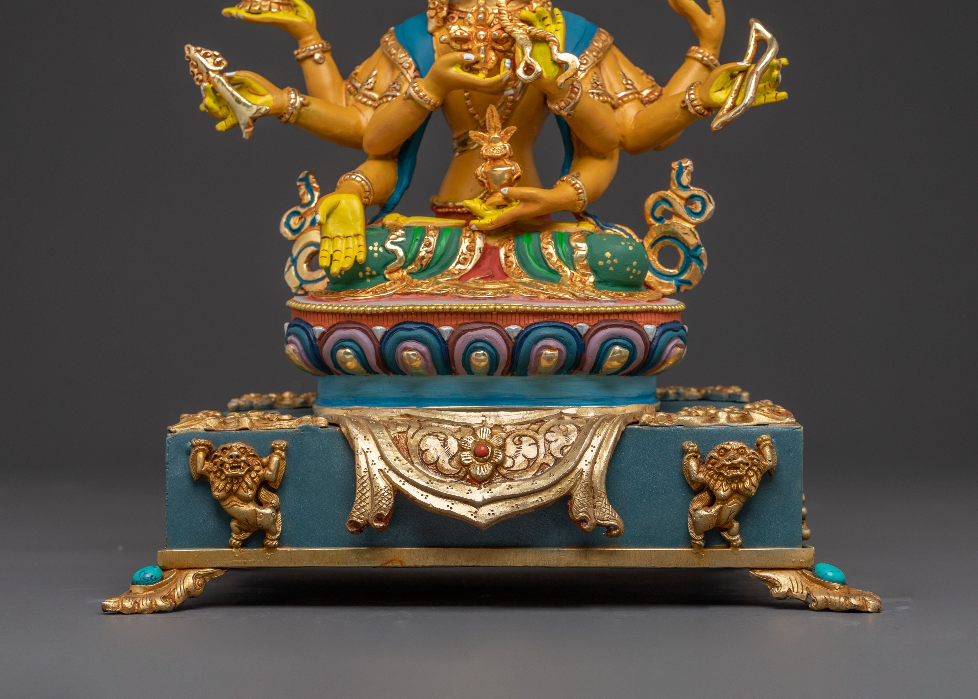 Handcrafted Namgyalma Statue on Throne: Divine Elegance