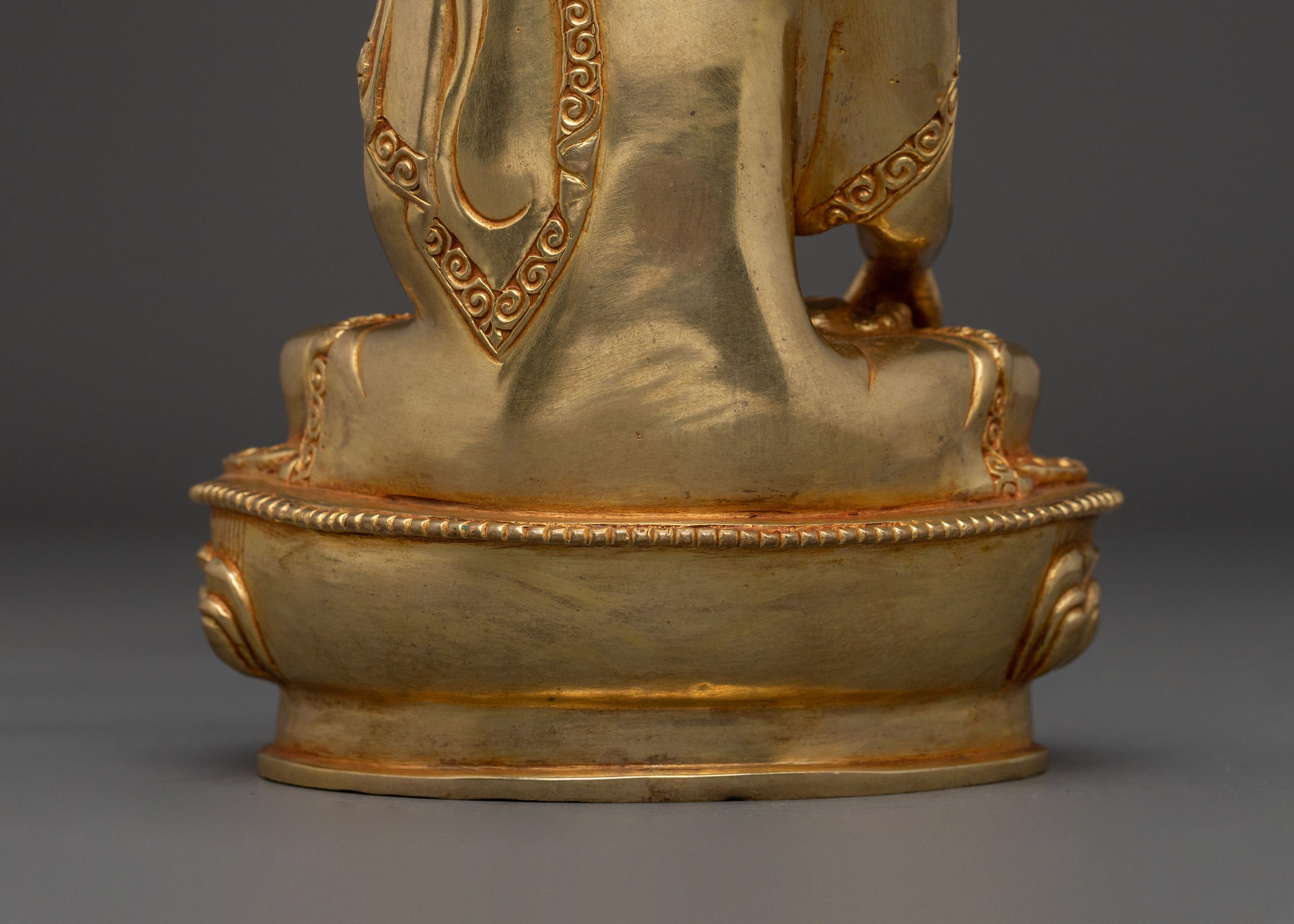 Shakyamuni Buddha Statue | 24K Gold Gilded