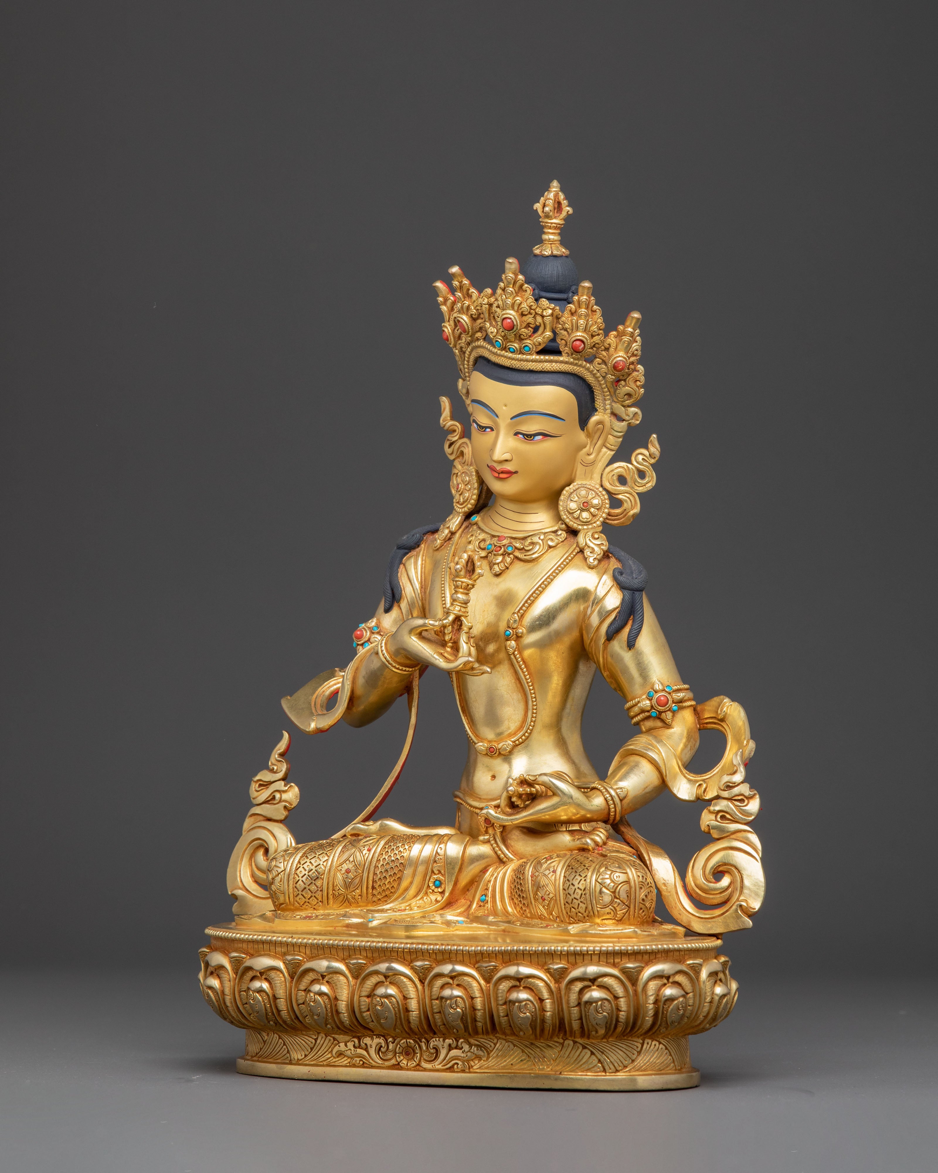 Handmade Dorje Sempa Statue of Purification - Exquisite Gold Gilded