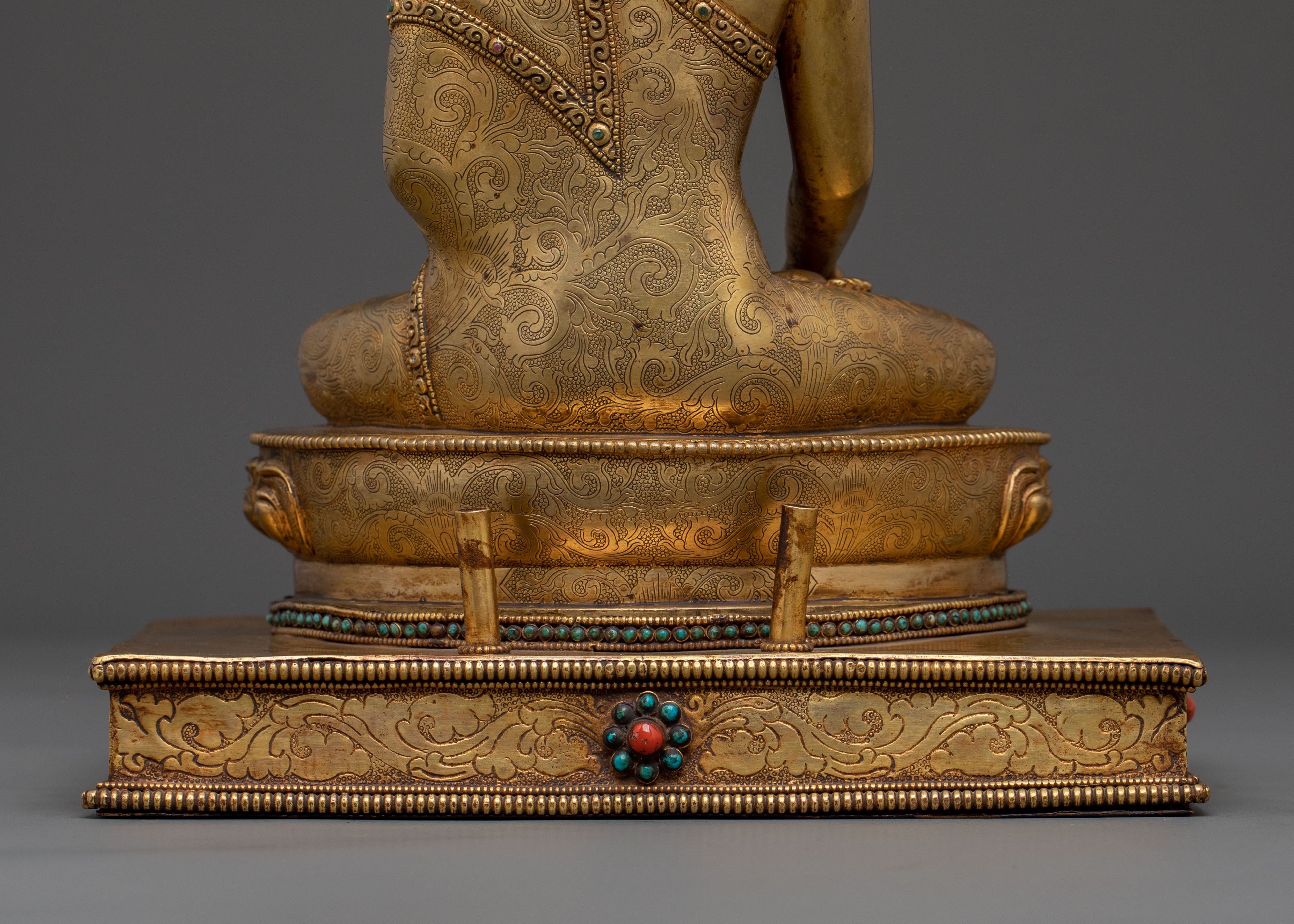 Sacred Three Buddha Handcrafted Statue Set in Premium 24K Gold