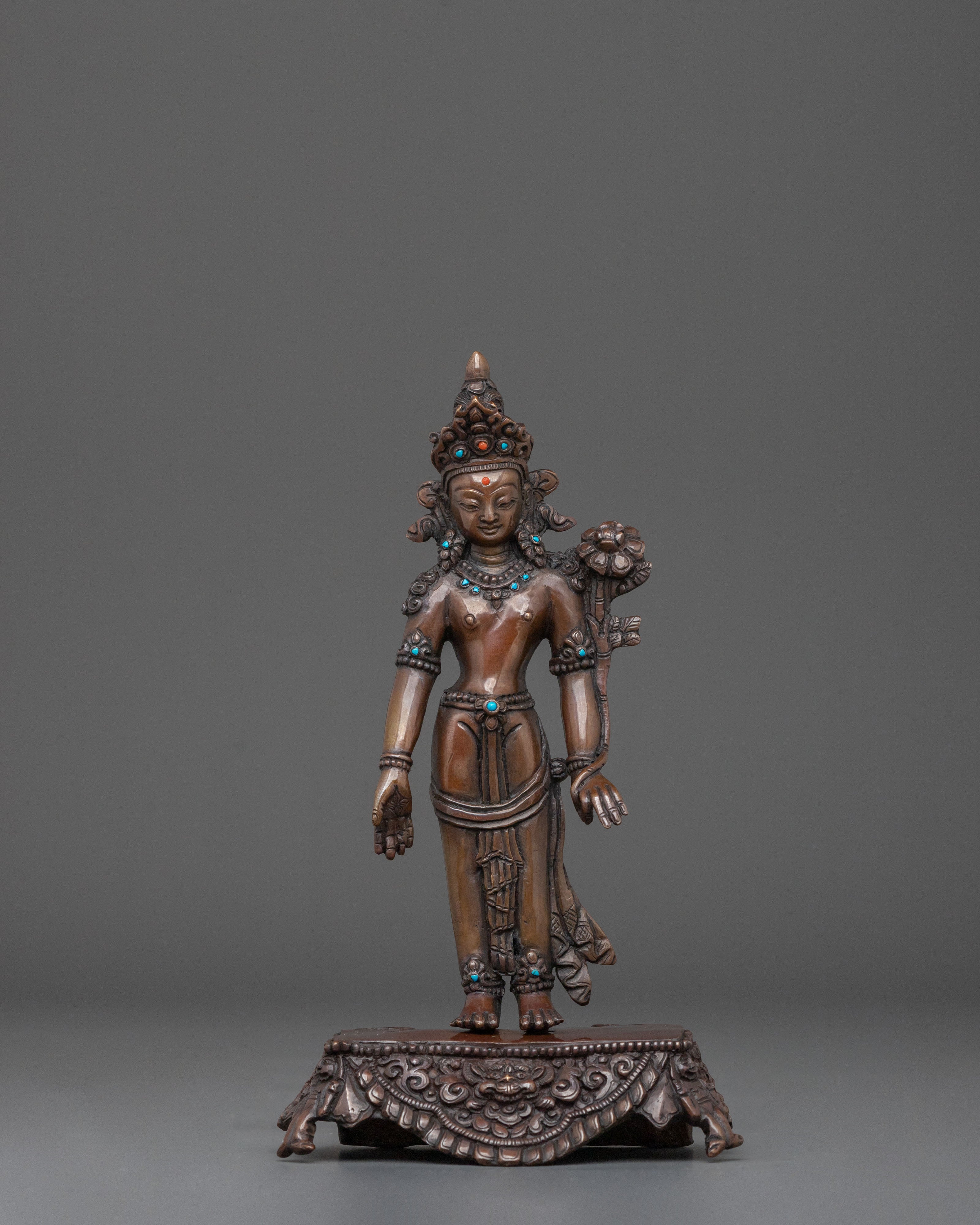 Padmapani Sacred Sculpture | Oxidized Copper Body