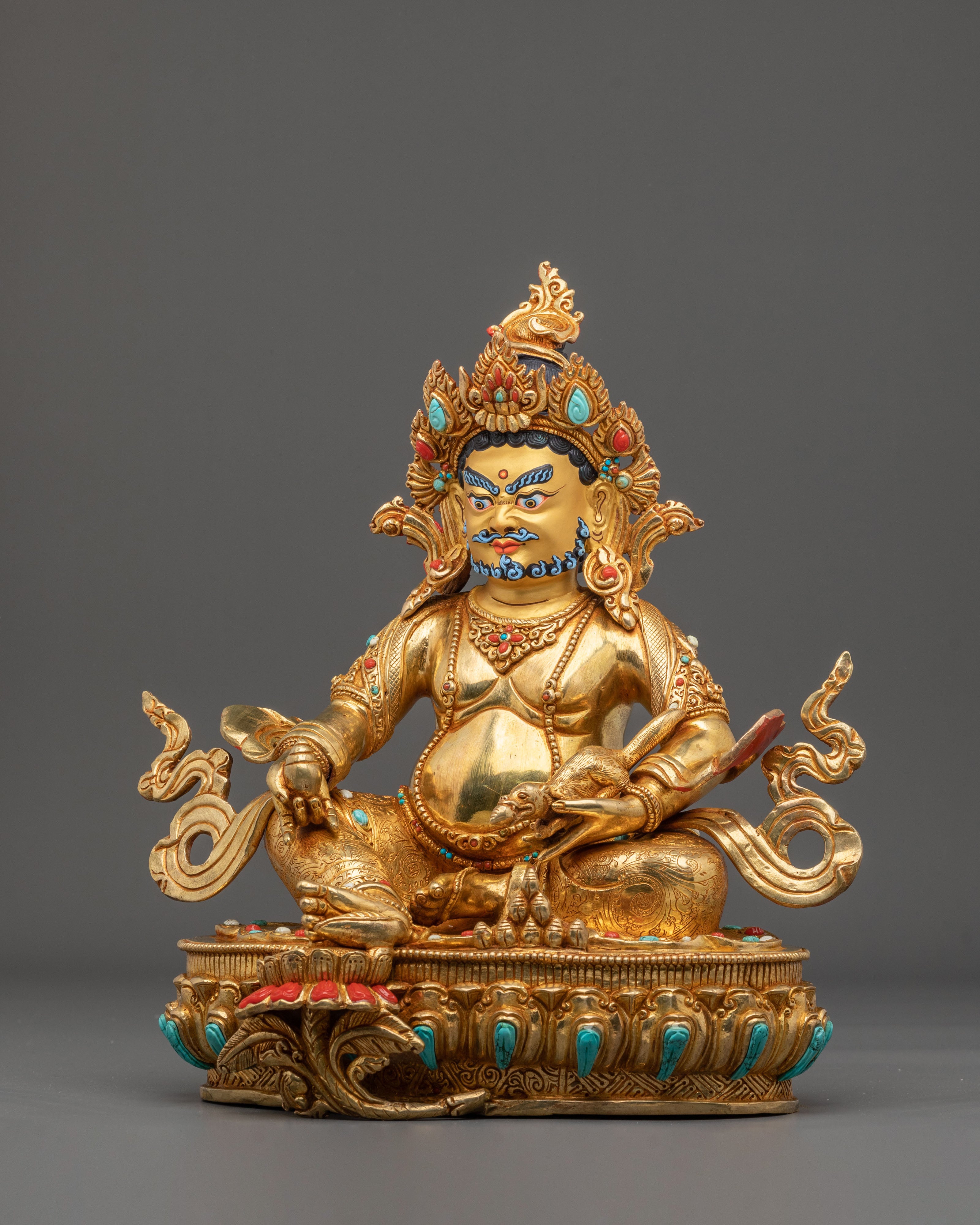A Radiant Handmade Dzambhala Protector Statue